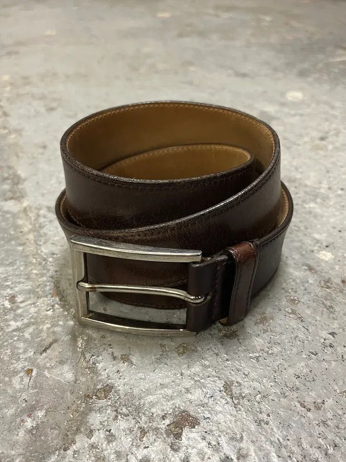 Designer × Prada × Vintage Prada Brown Leather Belt Size ONE SIZE - 2 Thumbnail