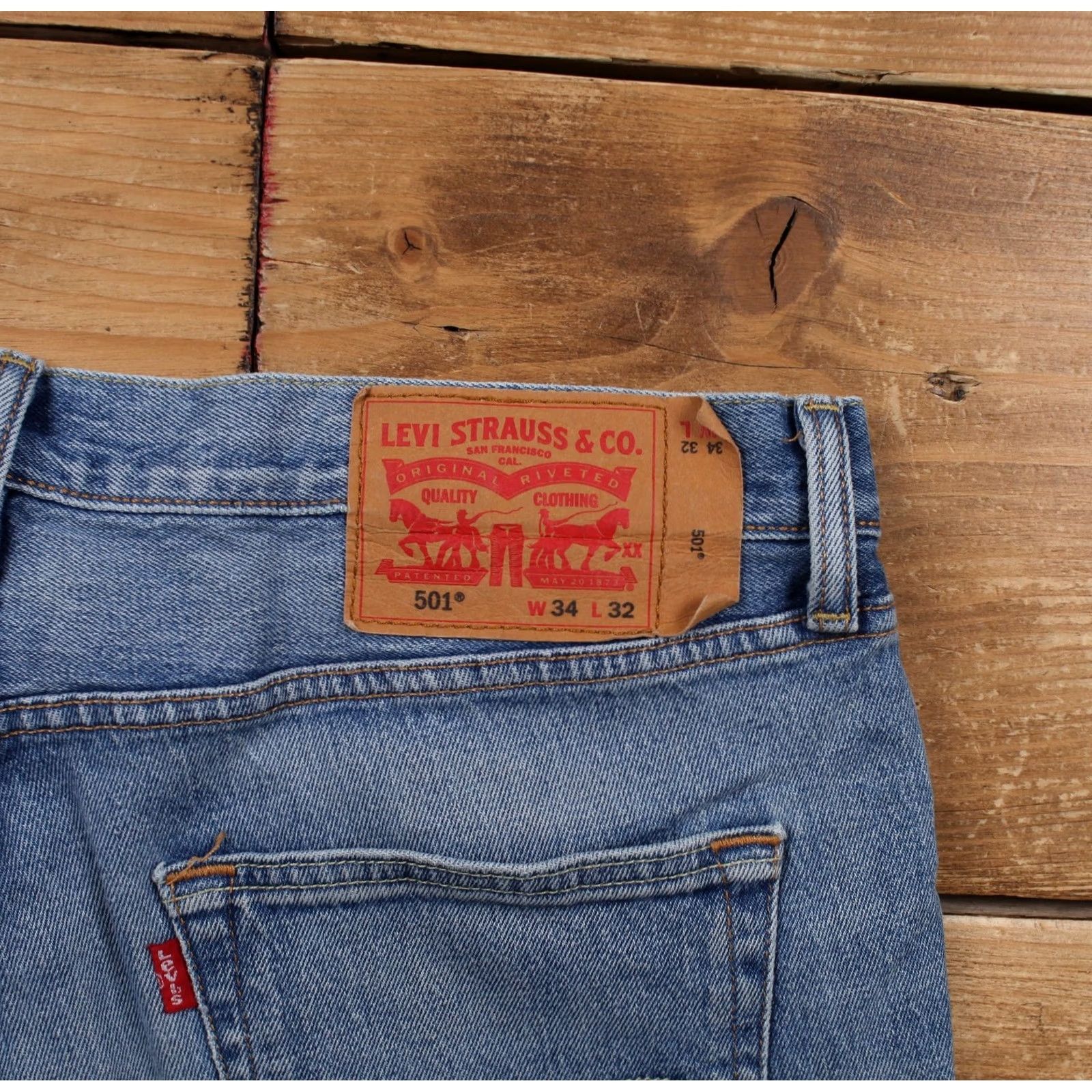 Denime VINTAGE Levis 501 Jeans 34x32 Blue Regular Straight Light Stonewash Red Tab Denim Jeans Size US 34 / EU 50 - 5 Thumbnail