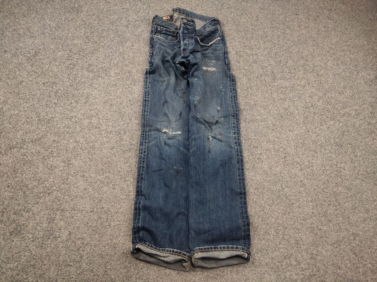 Edwin Vintage 90's Edwin Japan Selvedge paint denim Jeans Ed33m Size US 33 - 2 Thumbnail