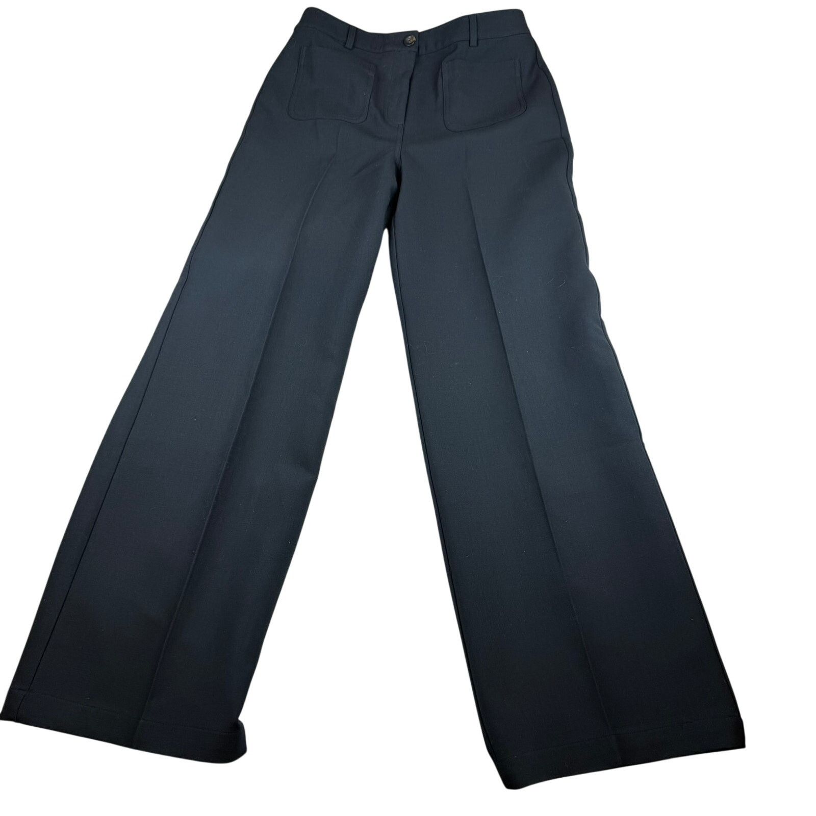 Boden Boden Wide Leg Trousers Navy Blue US 10R UK 14R Size 32" / US 10 / IT 46 - 1 Thumbnail