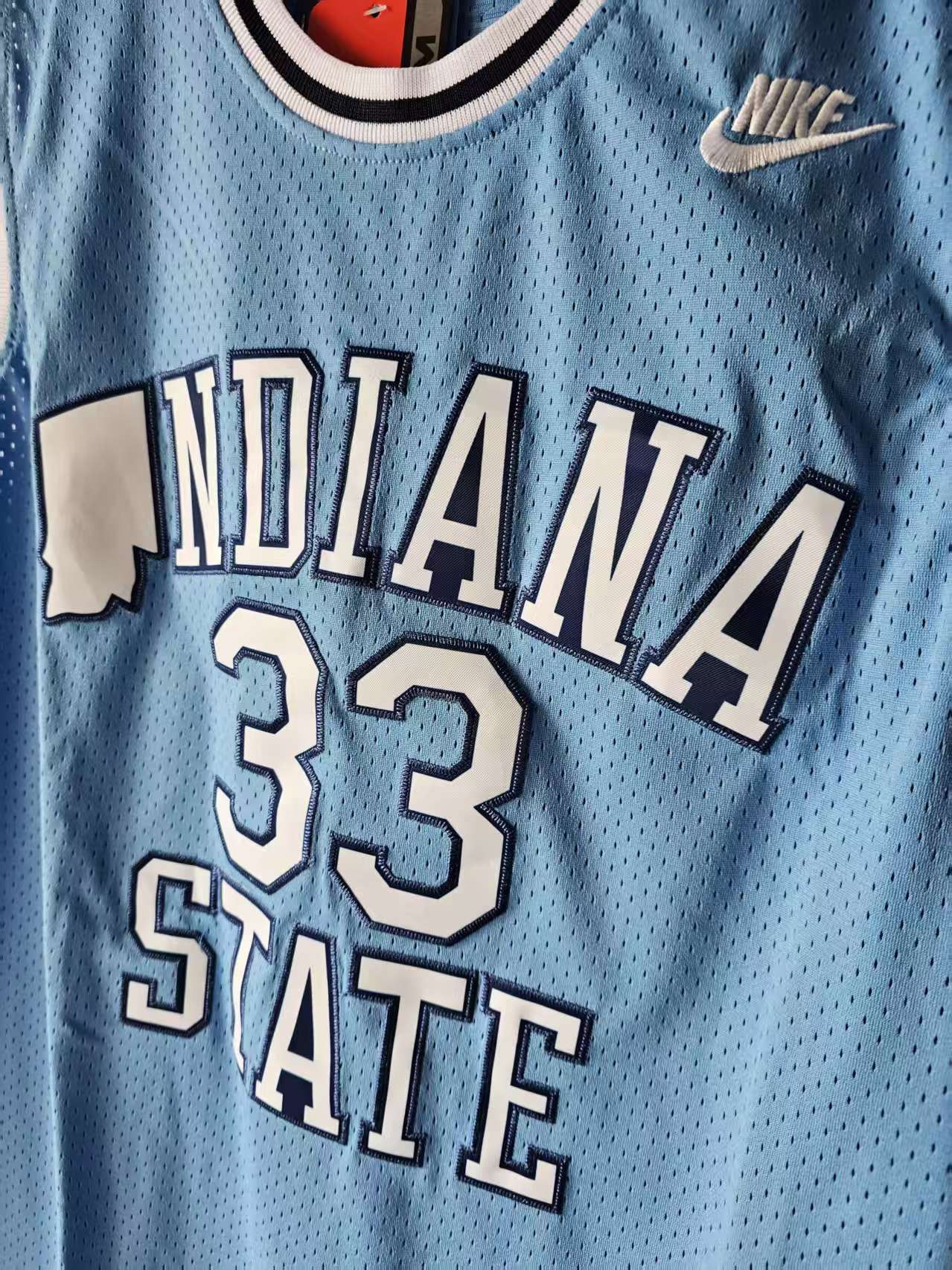 NCAA Indiana State #33 Larry Bird Jersey Blue Size US XXL / EU 58 / 5 - 3 Thumbnail