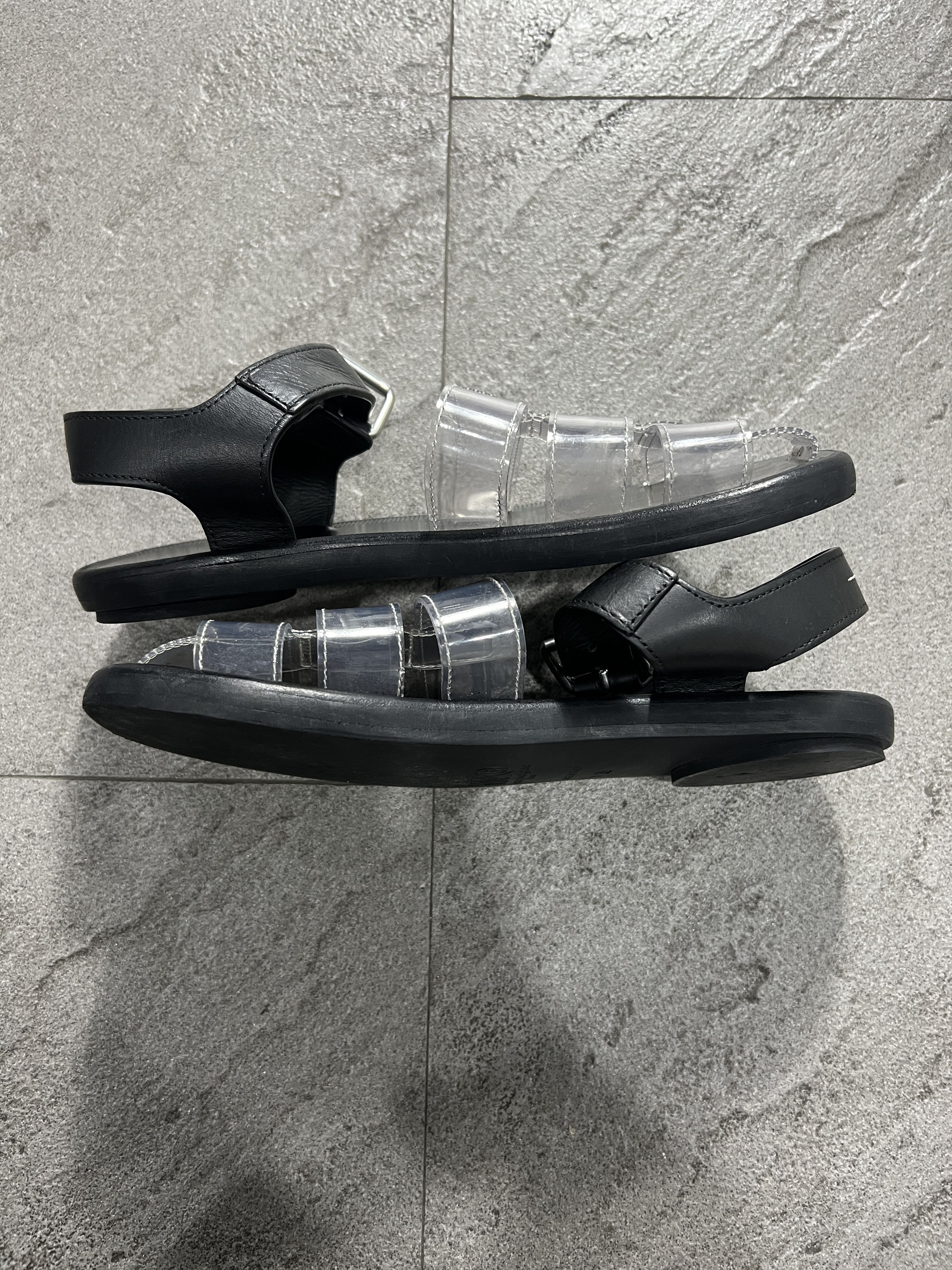 Maison Margiela MM6 Maison Margiela Clear PVC Sandals Black Leather Strap Size US 8 / IT 38 - 5 Thumbnail