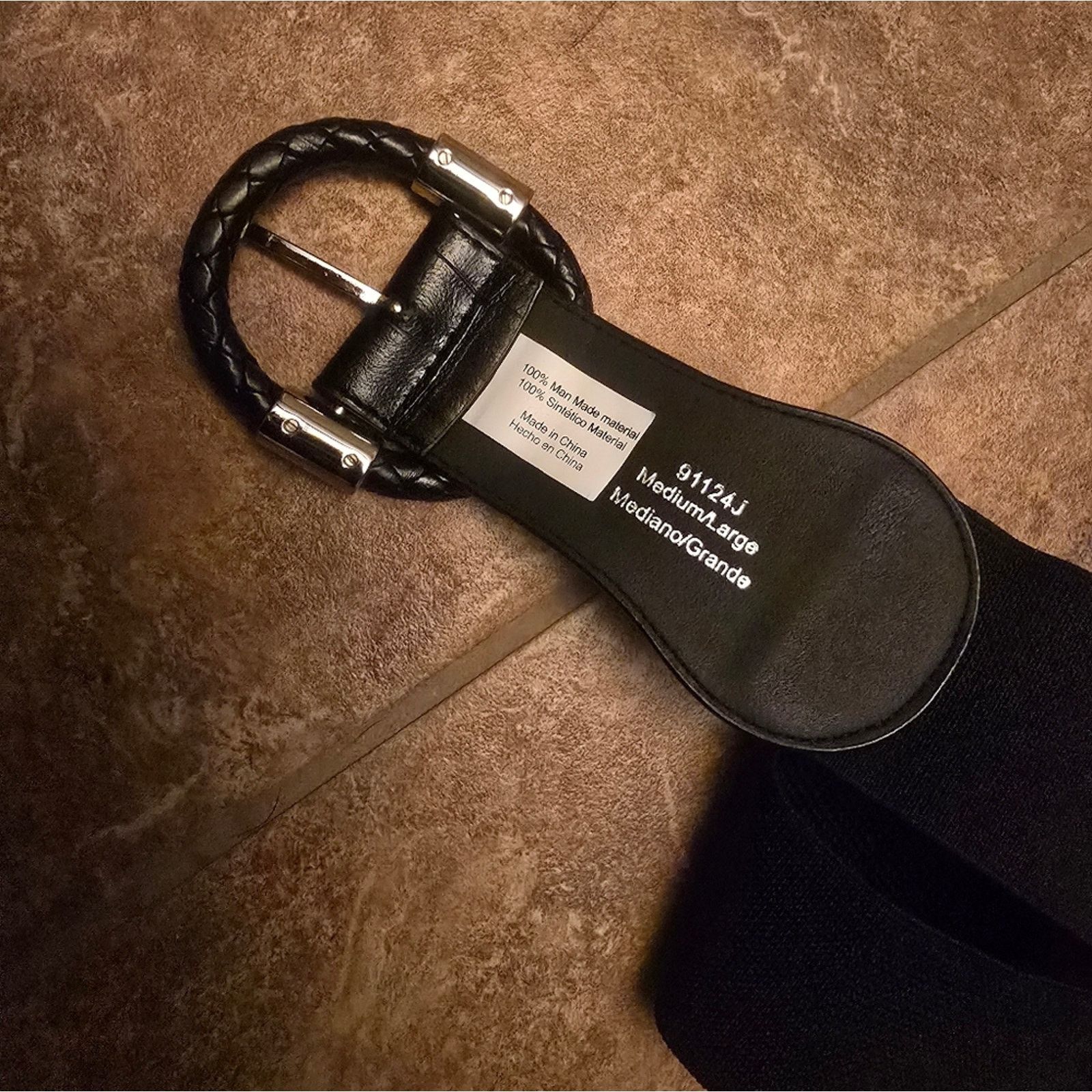 Other Black Braided Buckle 40 Elastic Belt Size ONE SIZE - 4 Thumbnail
