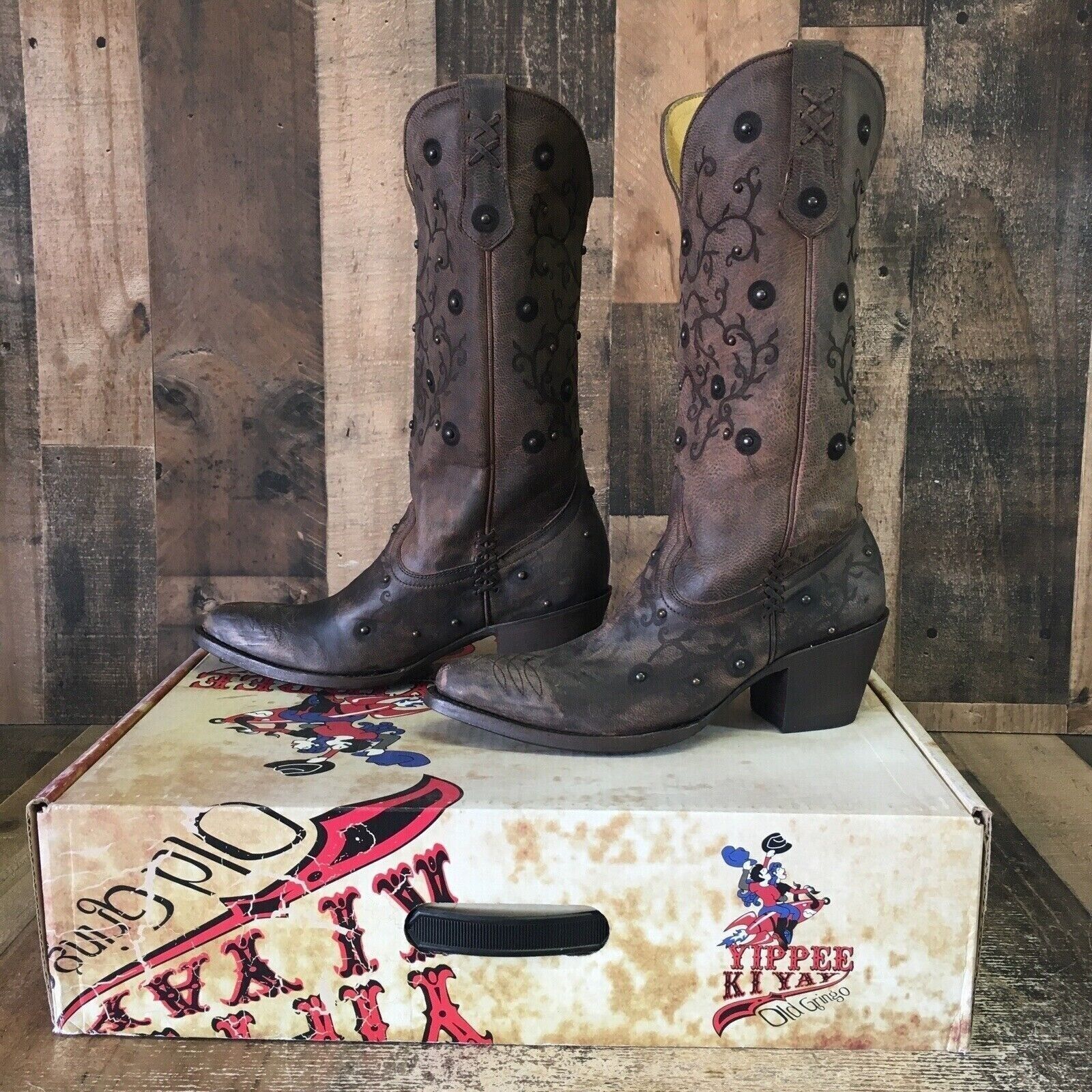 Old Gringo Old Gringo Merary 13" Studded Cowboy Boots Womens 7 B Size US 7 / IT 37 - 10 Thumbnail