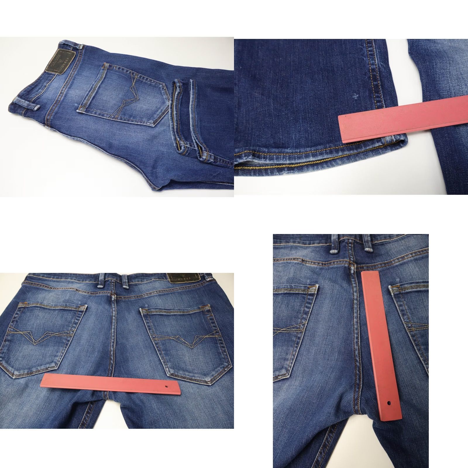 Guess GUESS Slim Straight Jeans Men's UK 34 Blue Button Fly Stretch Denim 5-Pocket Style Slim Straight Buttons Mens UK 34 Blue Size US 34 / EU 50 - 8 Thumbnail