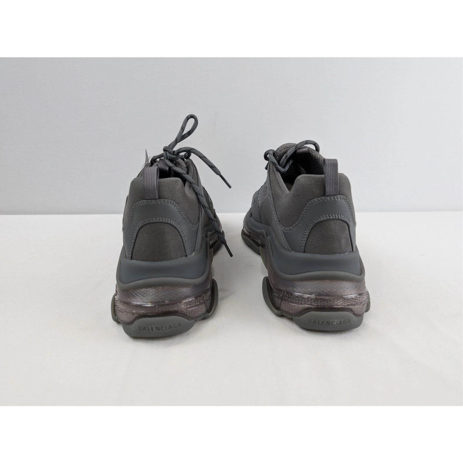 Balenciaga o1rshd1 Clear Sole Leather Free Triple S Sneakers Dark Grey Size US 12 / EU 45 - 13 Thumbnail