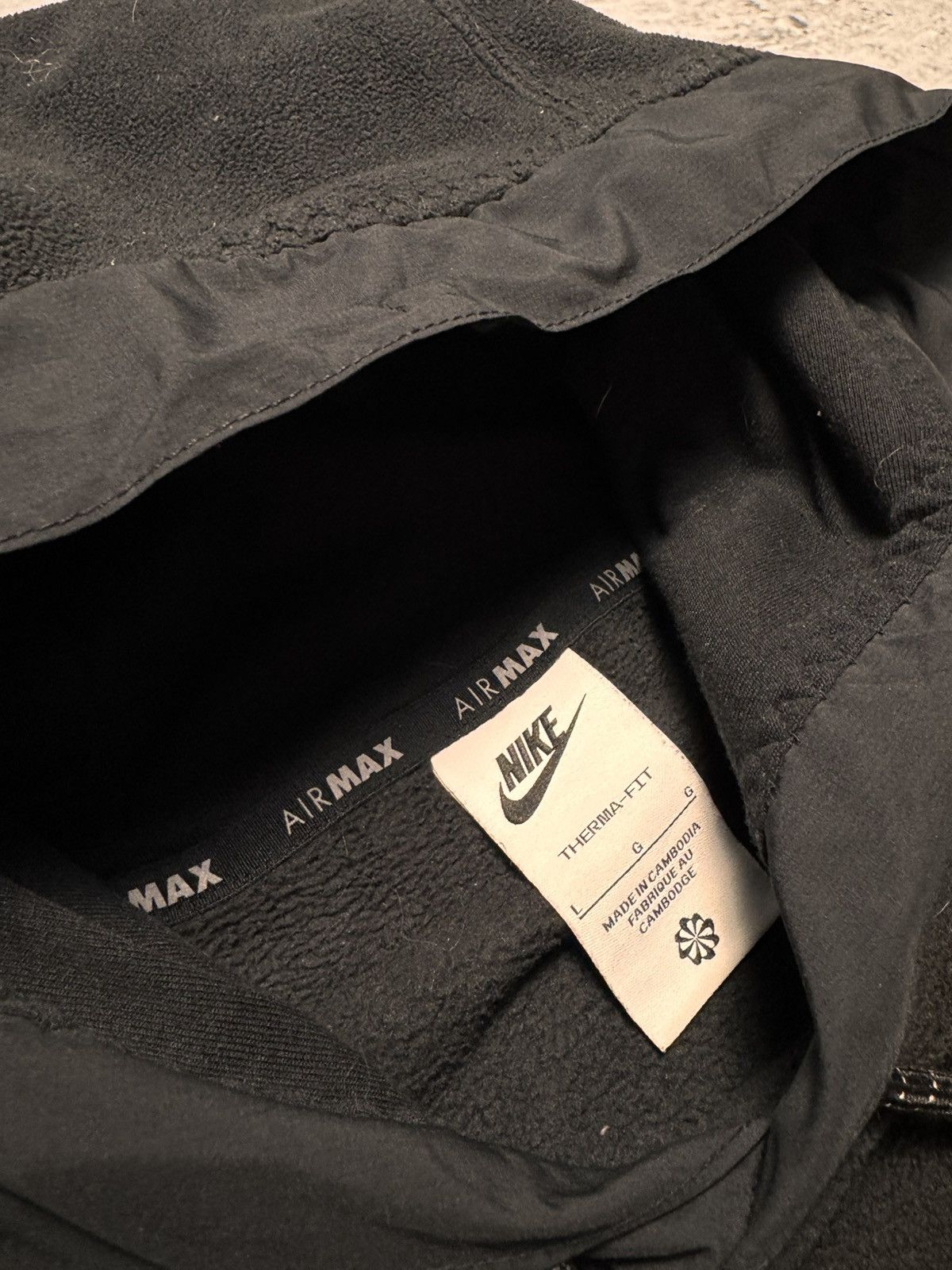 Nike × Vintage NIKE AIR MAX TEDDY FLEECE CENTER LOGO OVERSIZE BOXY HOODIE Size US L / EU 52-54 / 3 - 7 Thumbnail
