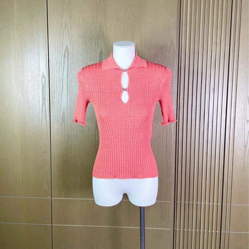 Chanel Chanel Brick Red Short Sleeve Top 0089 Size S / US 4 / IT 40 - 1 Thumbnail