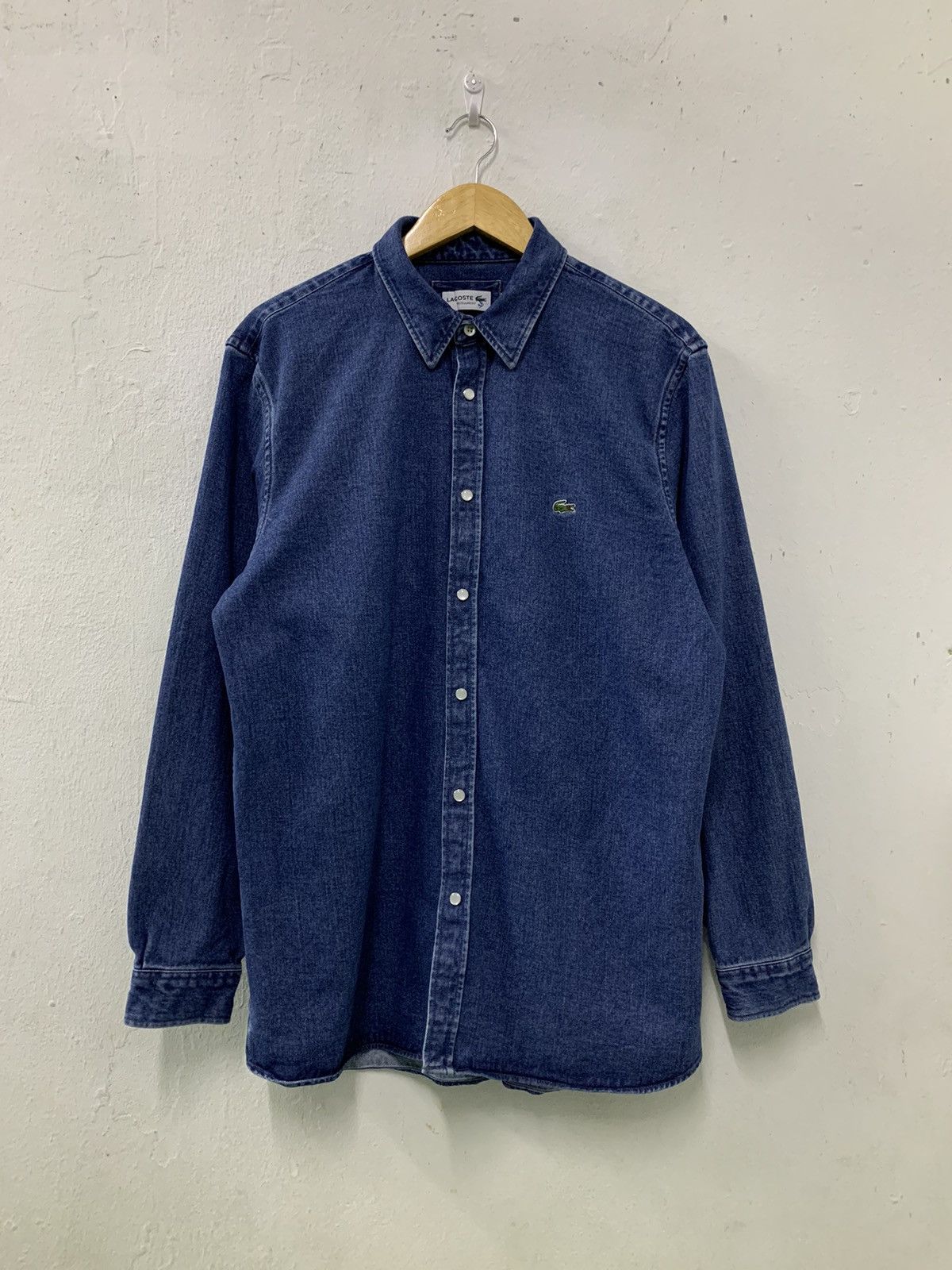 image of Lacoste Pearl Snap Buttons Up Denim, Men's (Size Medium)