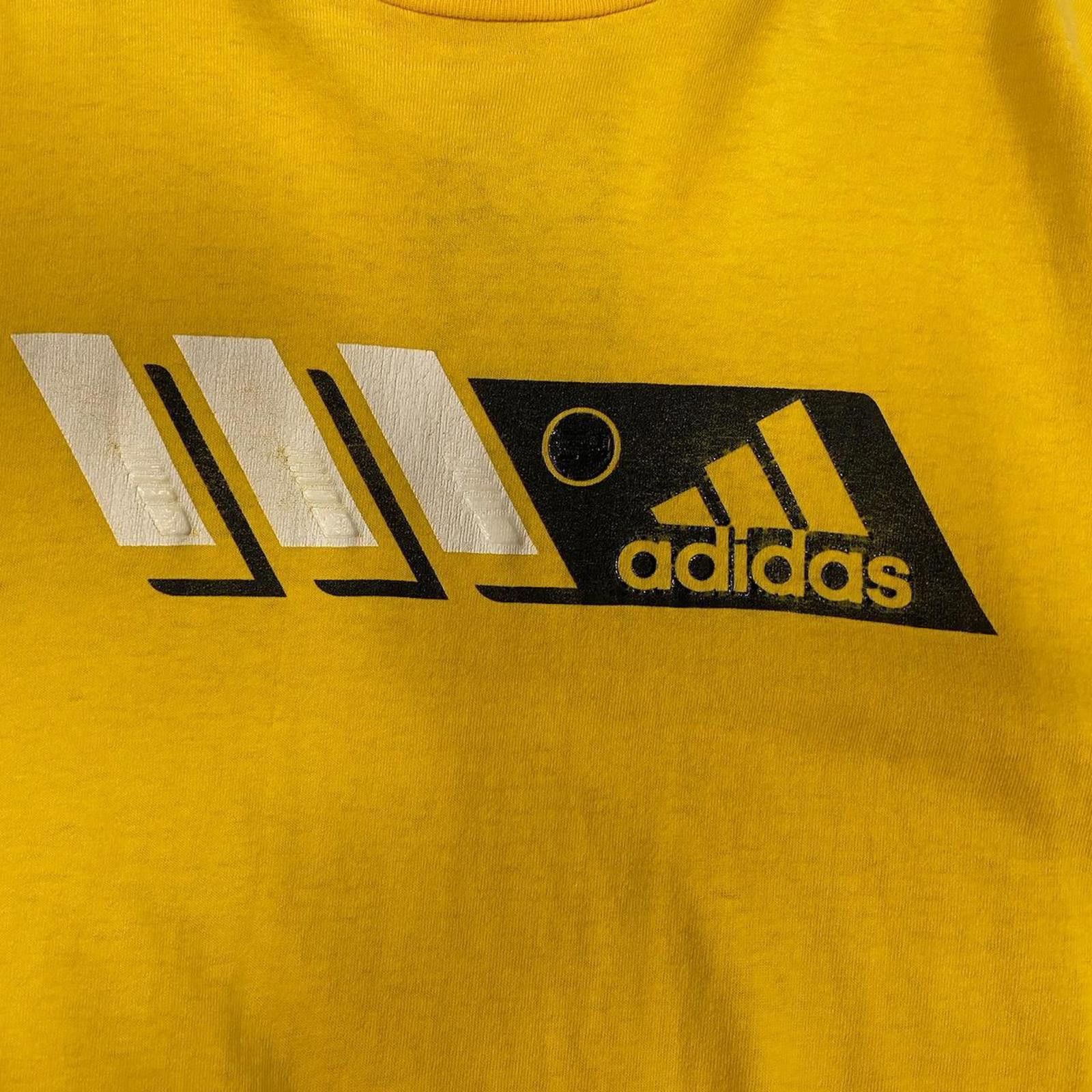 Adidas Vintage Yellow Adidas Tee Size US L / EU 52-54 / 3 - 3 Thumbnail