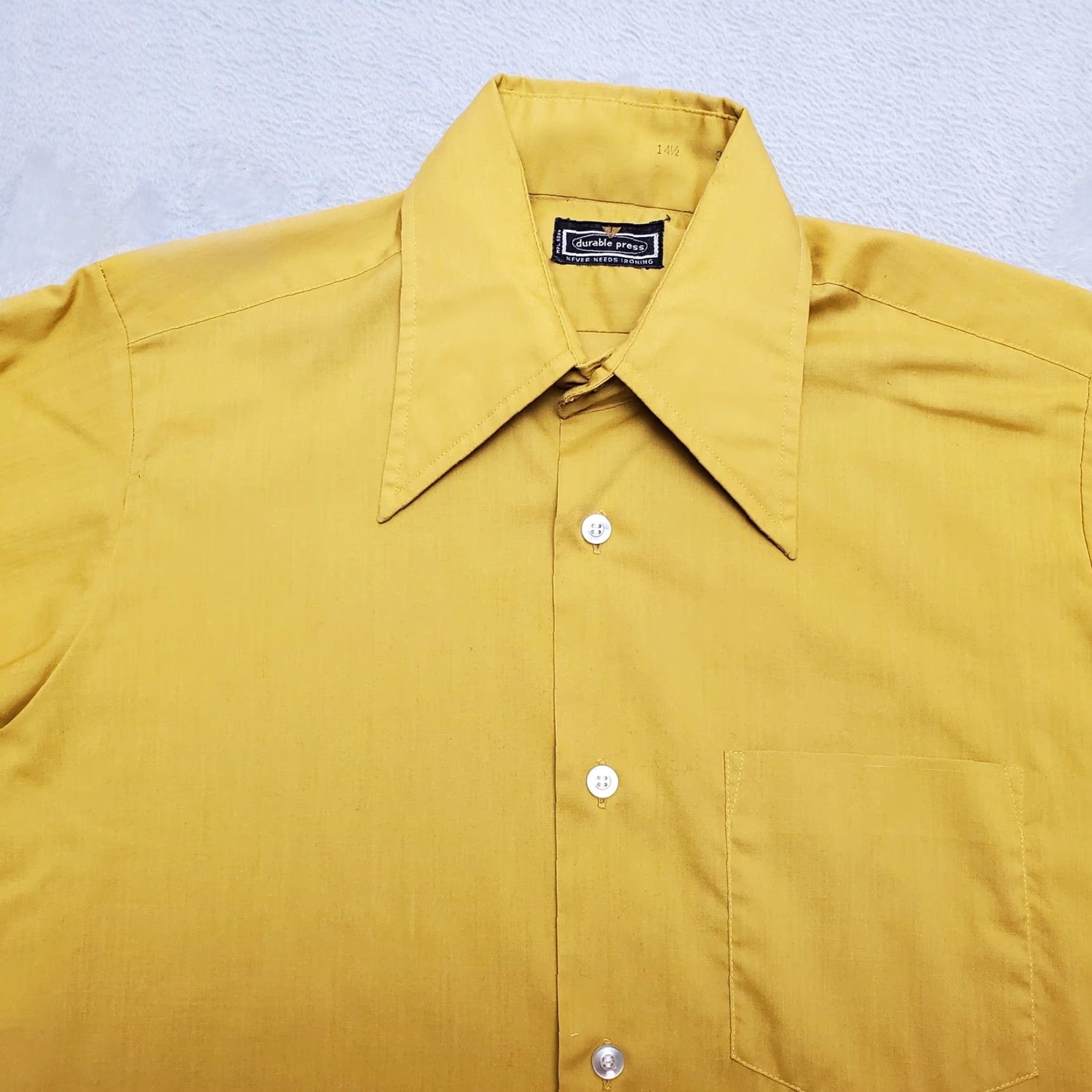 Vintage VINTAGE Durable Press Shirt Mens 14.5 Gold No Iron Button Long Sleeve Dad Casual Size US M / EU 48-50 / 2 - 2 Thumbnail