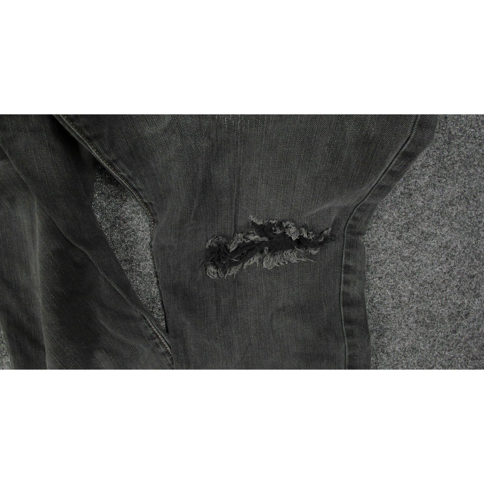 Express Express Faded Black Wash Distressed Denim Jeans 36x30 Size US 36 / EU 52 - 13 Thumbnail