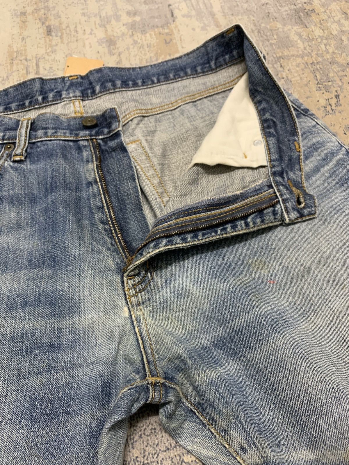 Uniqlo W35x31 90s Style Uniqlo Rusty Mudwash Distressed Denim Jean Size US 35 - 8 Thumbnail