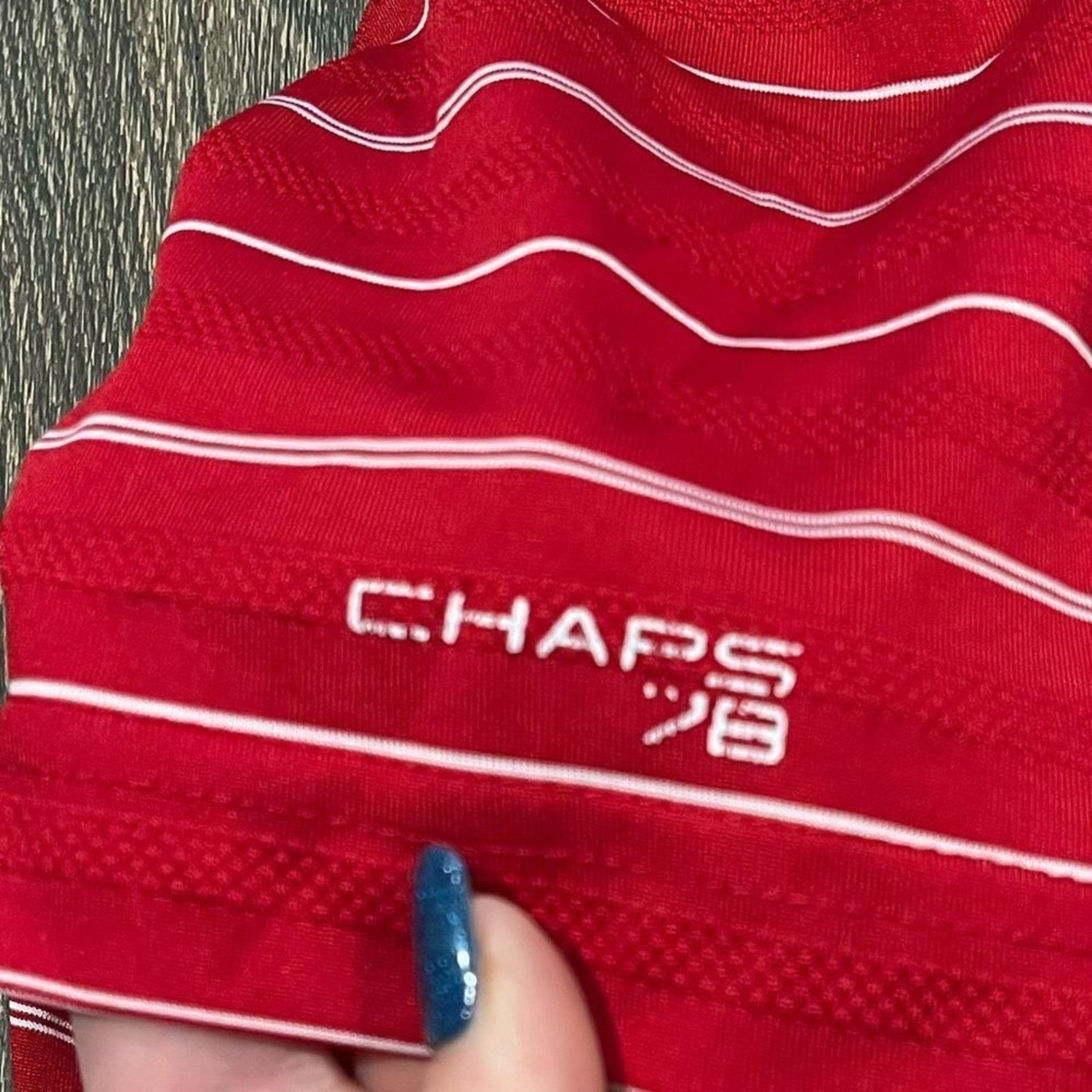 Chaps Chaps Golf 78 Stay Dry Striped Polo Golf Shirt Button Size L Size US L / EU 52-54 / 3 - 3 Thumbnail