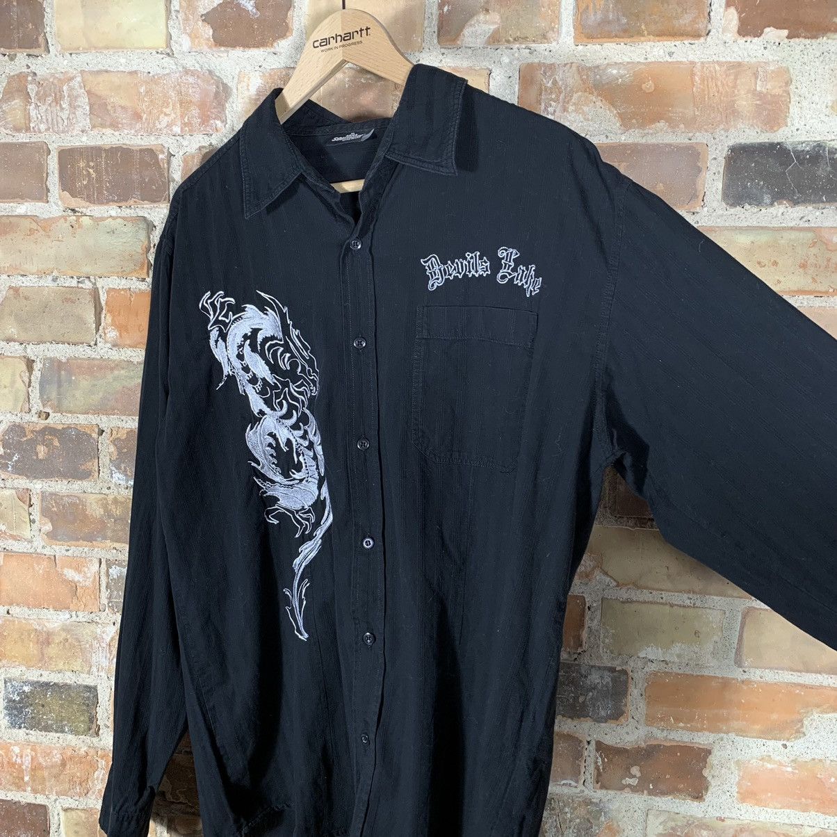 Japanese Brand × Vintage Vintage Dragon y2k style Shirt Embroidered Long Sleeve Drip Size US XL / EU 56 / 4 - 4 Thumbnail