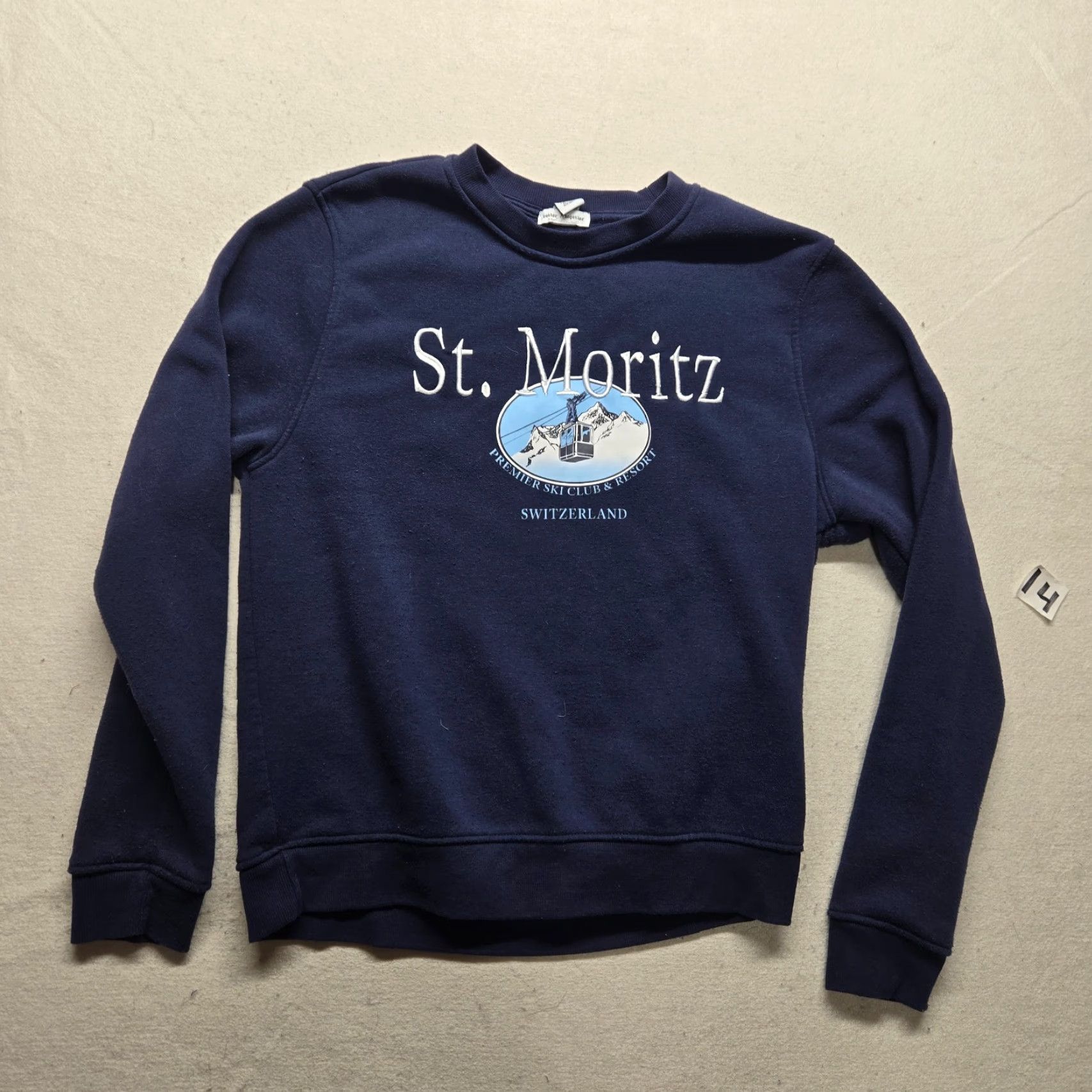 Vintage St Moritz Switzerland Crewneck Sweatshirt Women's M Blue 90s Classic Countries Vintage Better Togeather Sweater Pullover Shirt Size M / US 6-8 / IT 42-44 - 3 Thumbnail