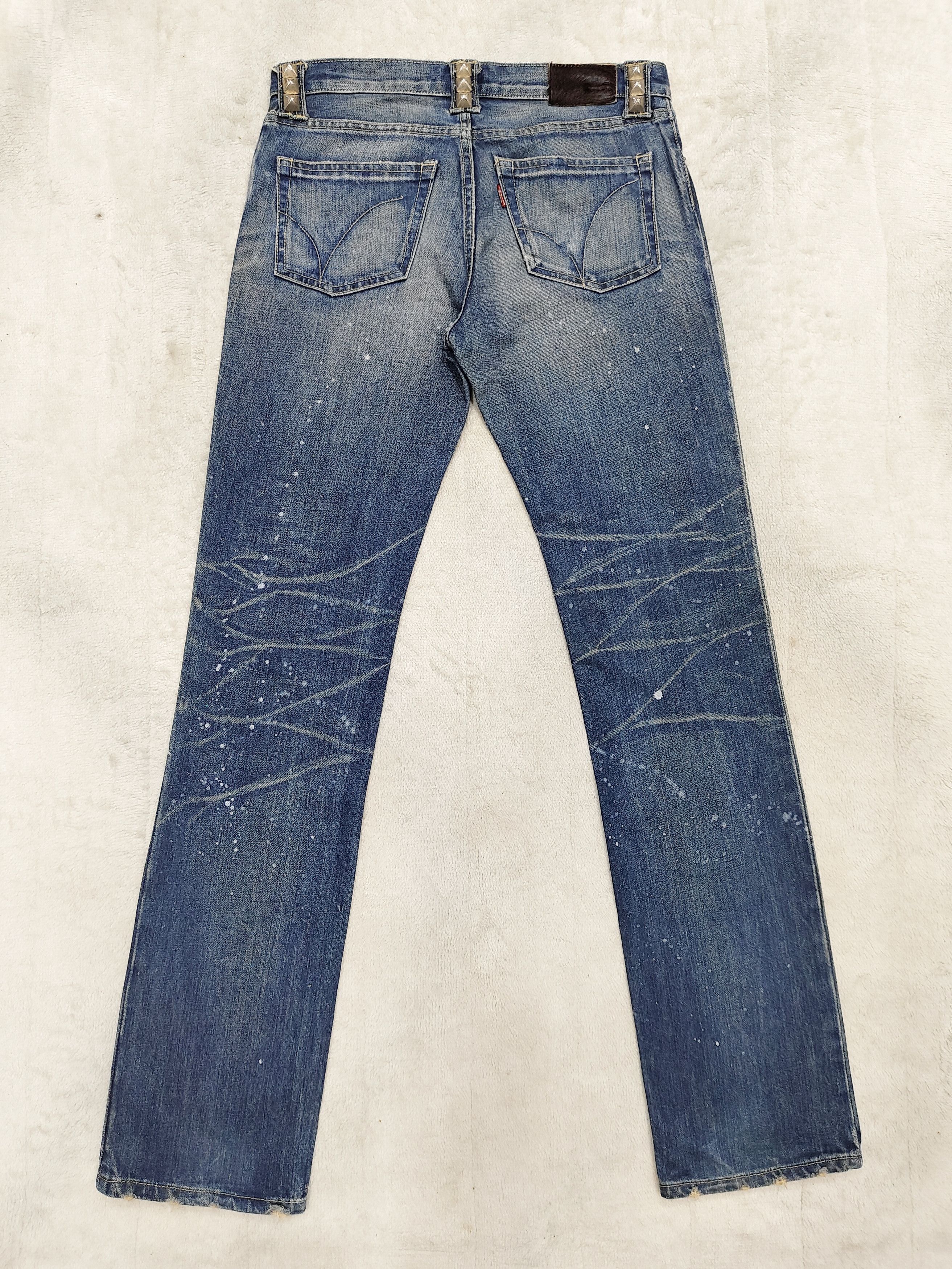 Japanese Brand Rare I*rish🇯🇵 Pacthwork Paint Splatter Punk Studded Jeans Size US 30 / EU 46 - 3 Thumbnail