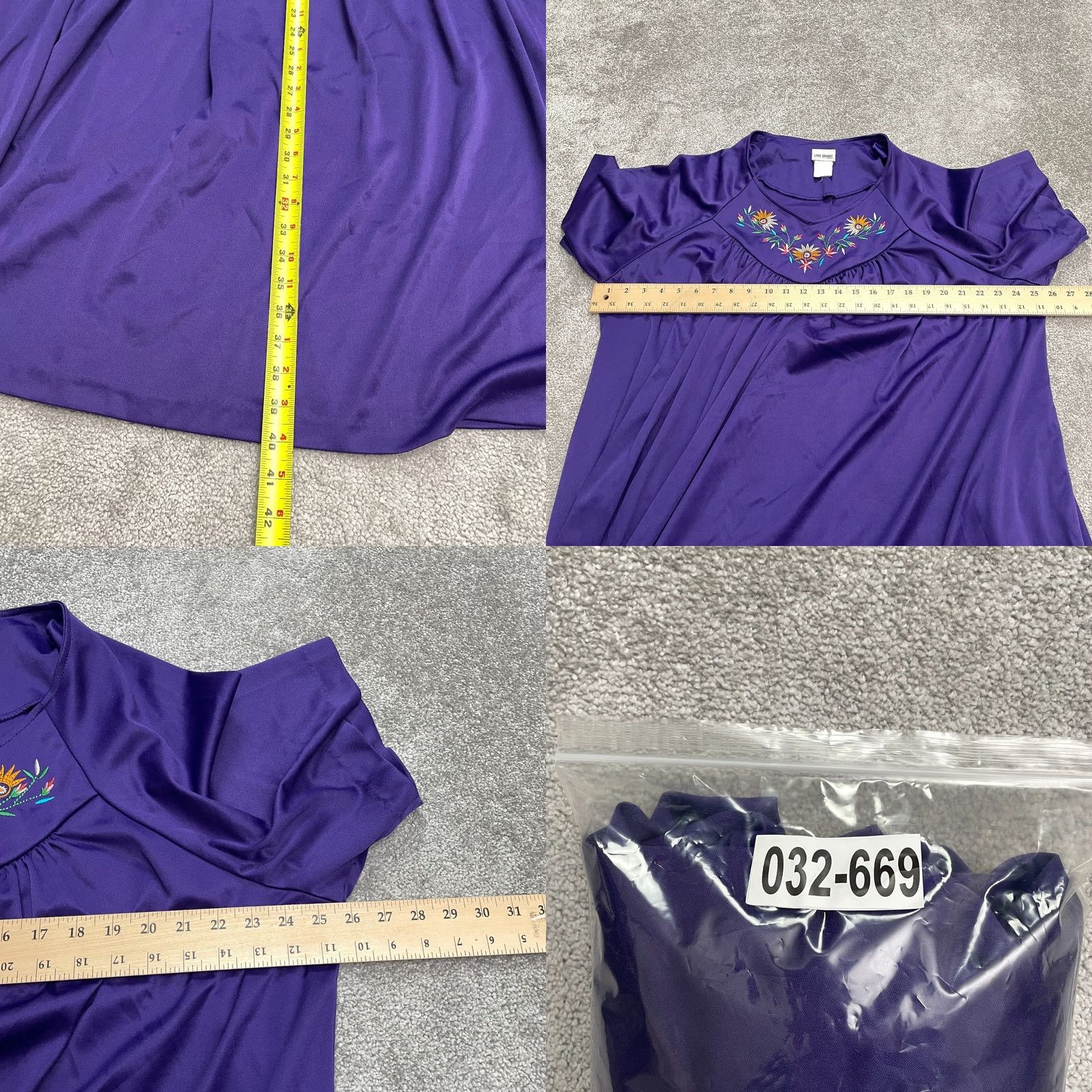 Vintage VINTAGE Lane Bryant Embroidered Midi Shift Dress Womens 24 Purple Pockets Size 4XL / US 24-26 - 8 Thumbnail