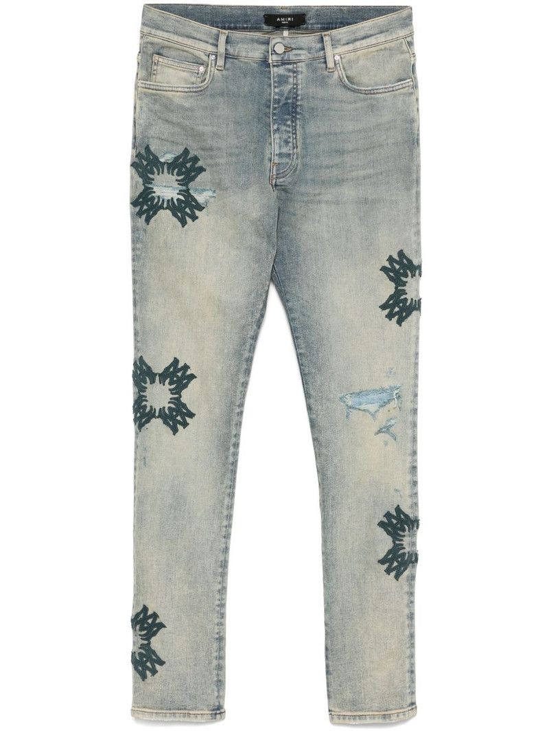 o1orln1125 MA Quad Appliqué Jeans in Blue