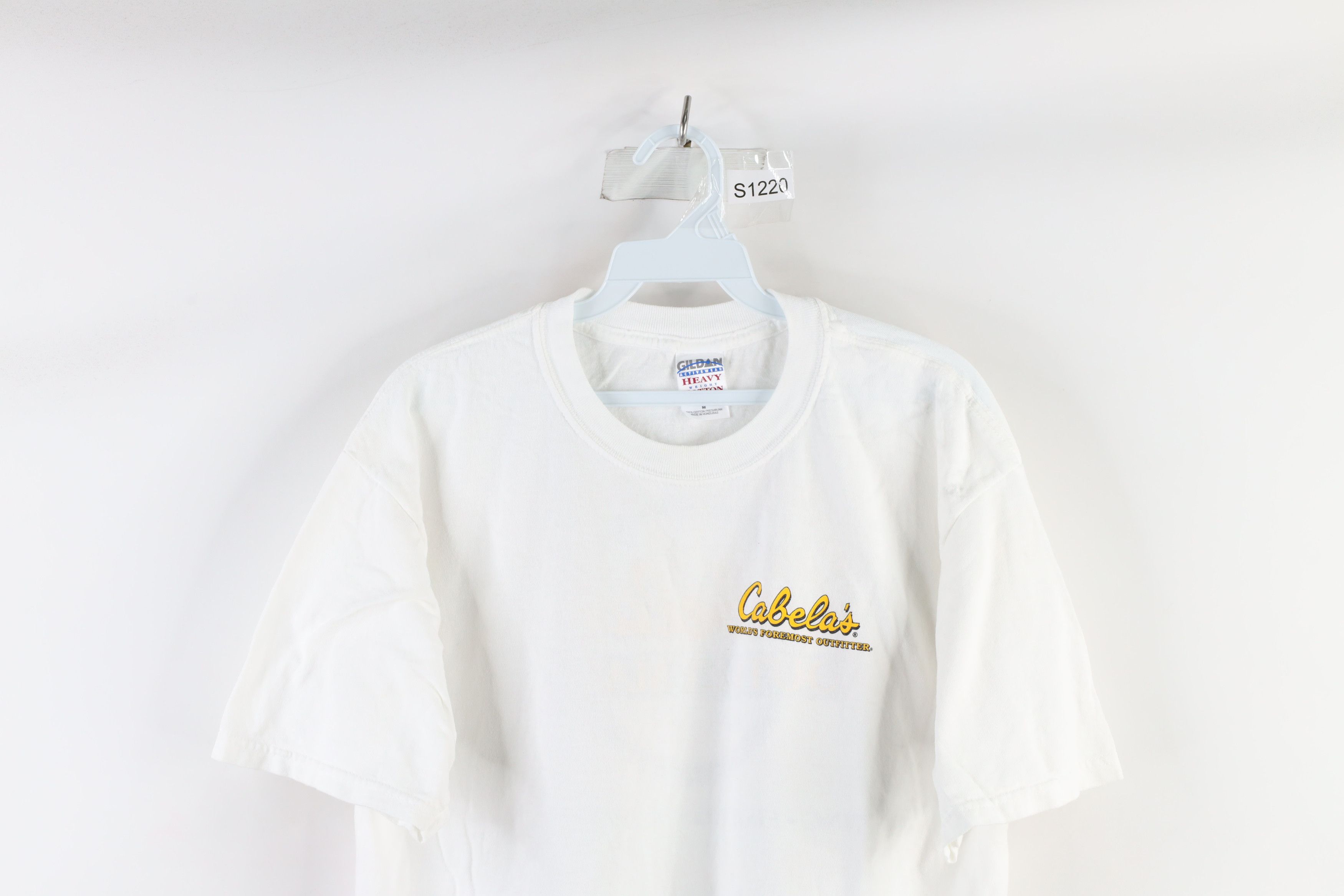 Cabelas × Vintage Vintage Cabelas Spell Out Short Sleeve T-Shirt White Cotton Size US M / EU 48-50 / 2 - 2 Thumbnail