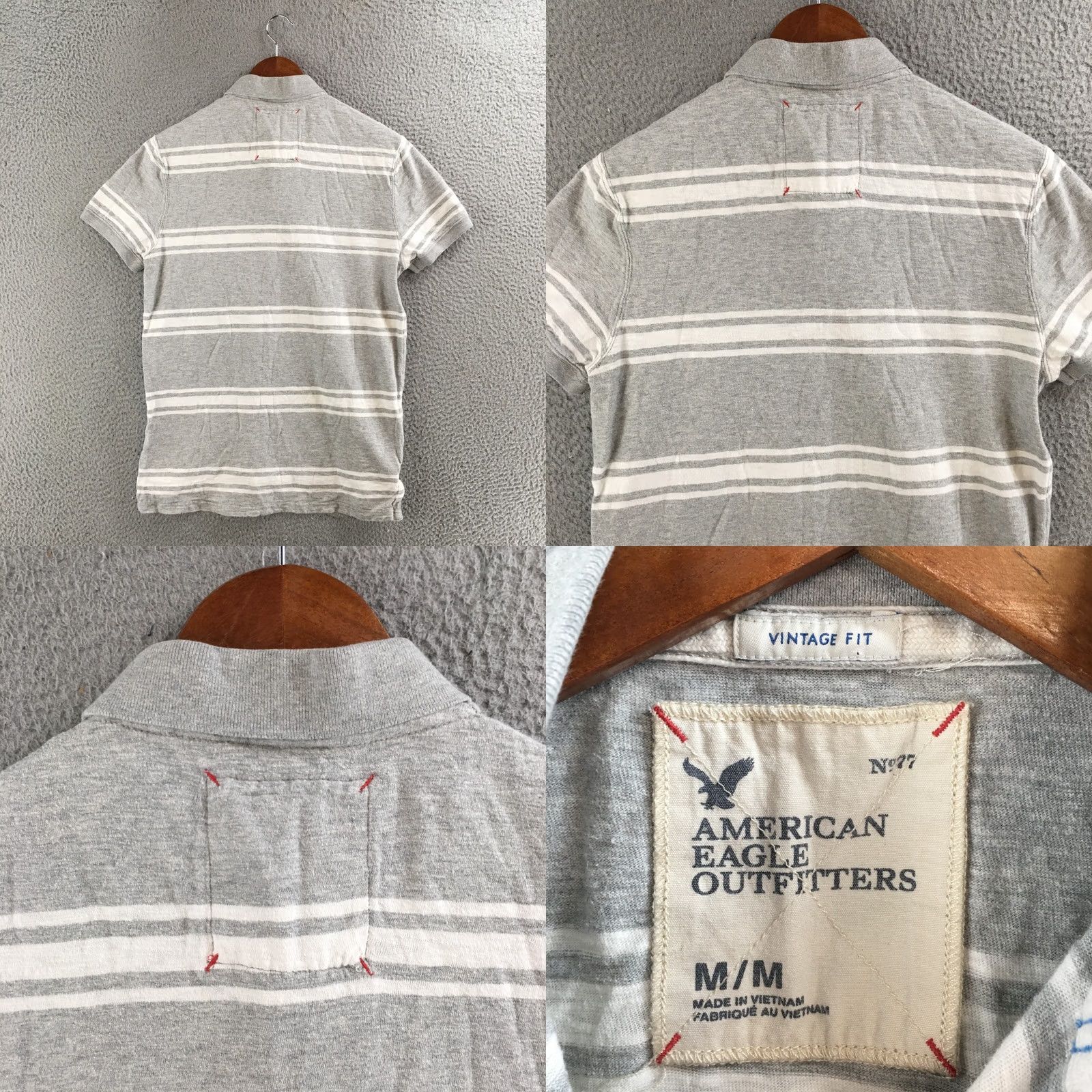 American Eagle Outfitters American Eagle Outfitters Polo Shirt Mens M Striped Gray White Vintage Fit Polo Shirt Mens M Gray White Striped Size US M / EU 48-50 / 2 - 8 Thumbnail