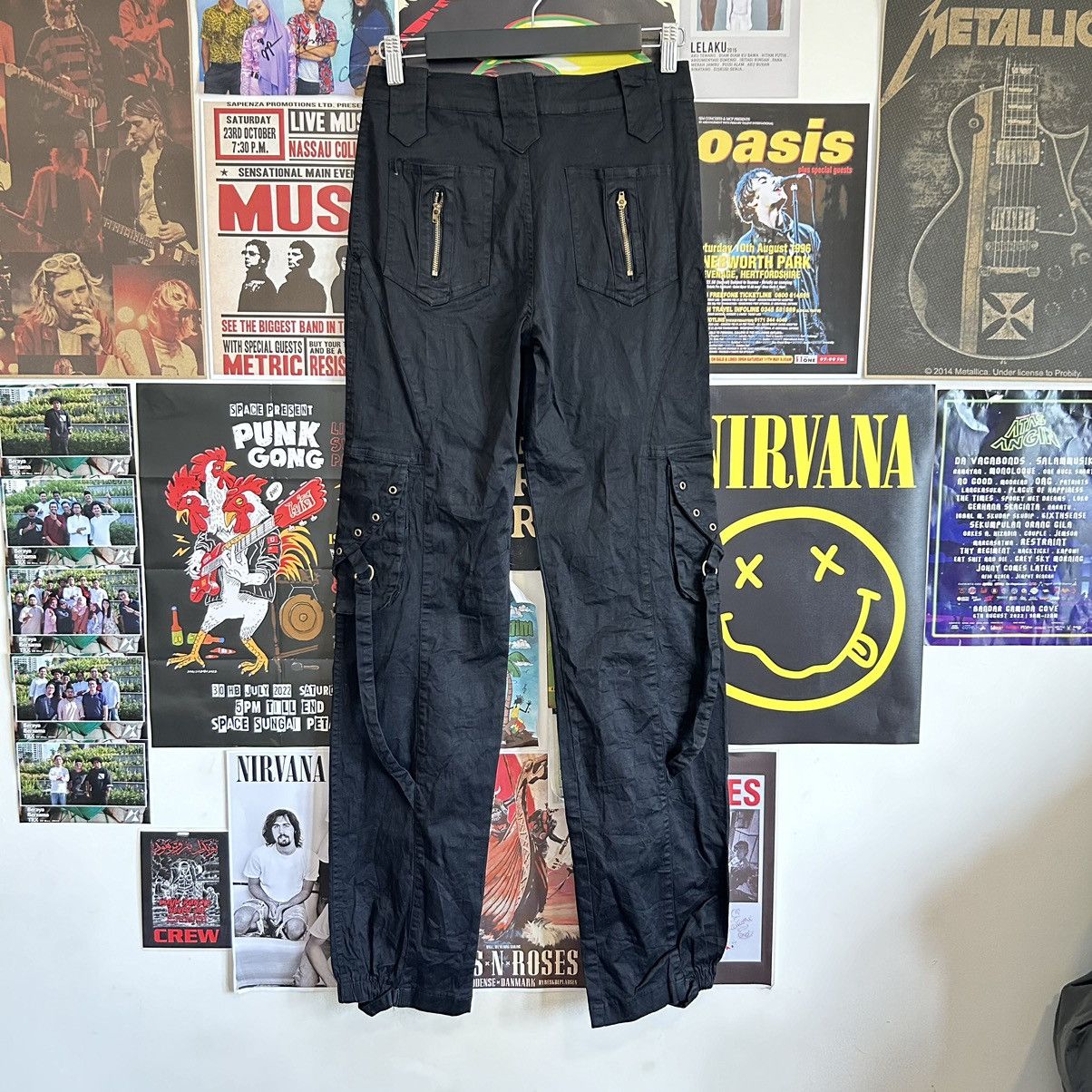 Vintage Vintage E.S.L Punk Rave Goth Stretchable Pants Size US 29 - 10 Thumbnail