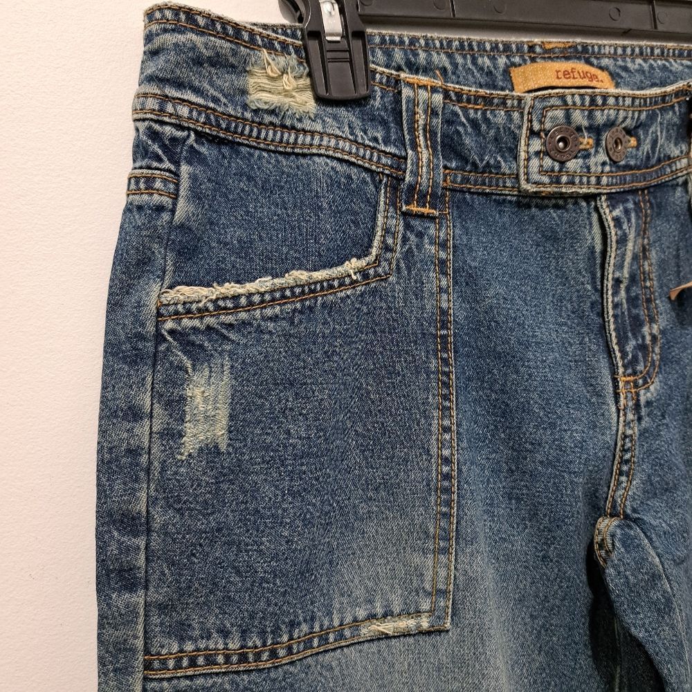 Other Refuge Y2K Cargo Cotton Distressed Wide Leg Raw Hem Jeans S Size 32" / US 10 / IT 46 - 14 Thumbnail