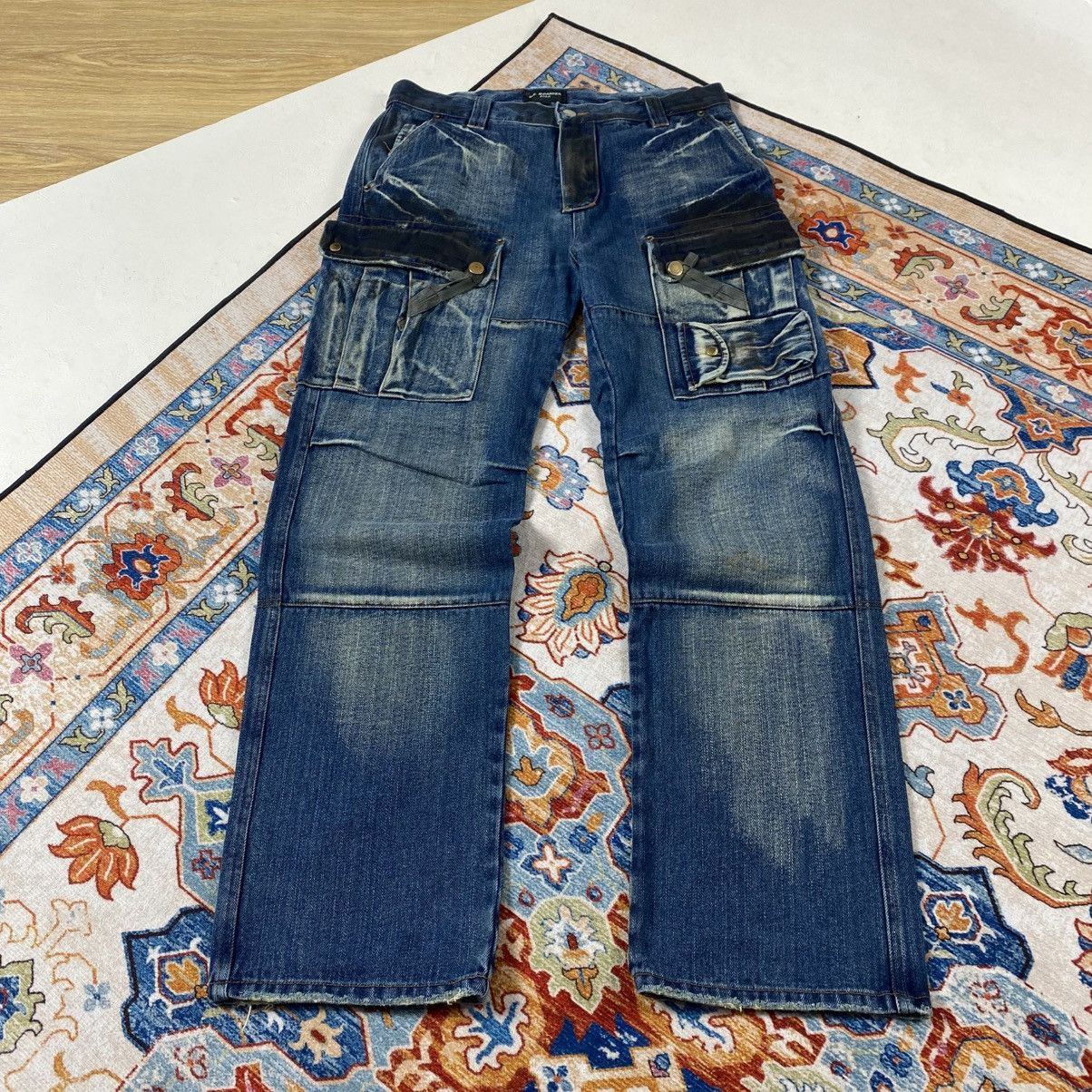 Japanese Brand Vtg Us Boarder Distressed Cargo Jeans Pants Size US 33 - 1 Thumbnail