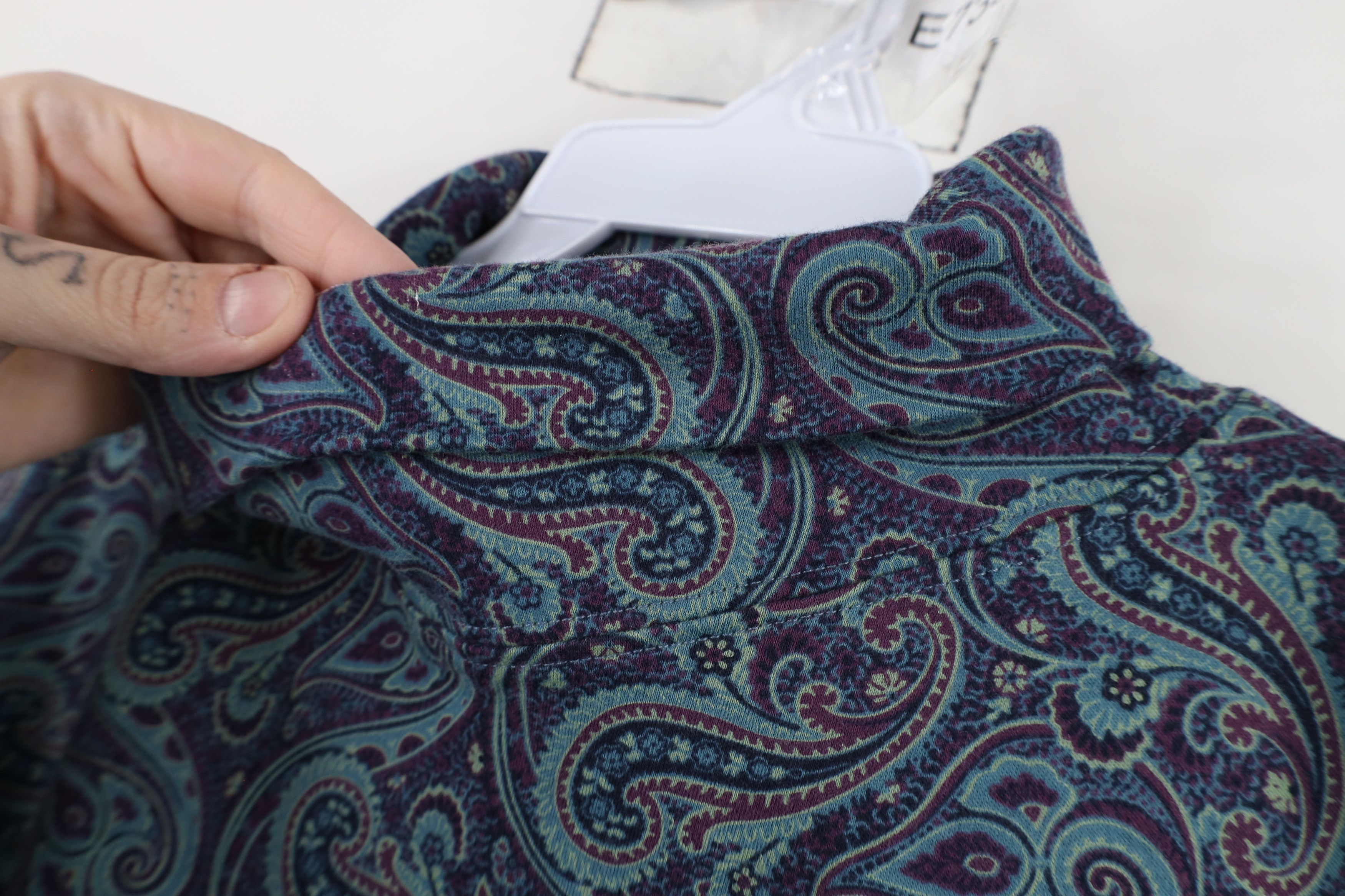 Lands' End × Vintage Vintage 90s Lands End All Over Print Turtleneck T-Shirt Size XL / US 12-14 / IT 48-50 - 5 Thumbnail