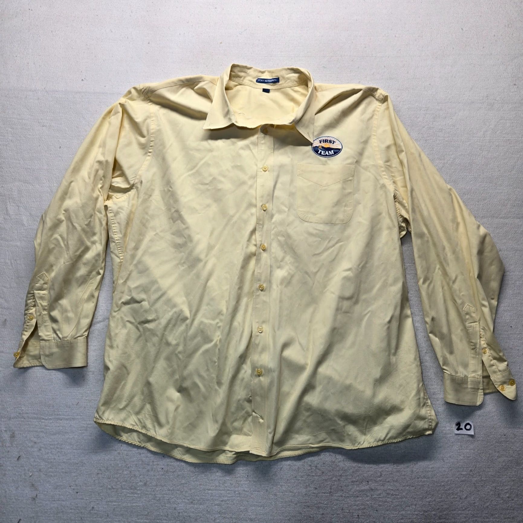 Logo 7 First Team Roanoke Virginia VA Shirt 4XLT Tall Mens Yellow Logo Button Up Long Sleeve Size US XXL / EU 58 / 5 - 2 Thumbnail