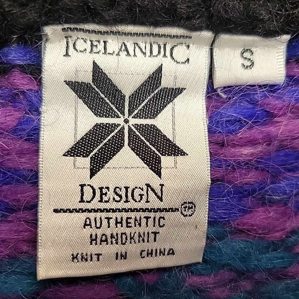 Vintage VINTAGE Icelandic Sweater Womens S Purple Blue Lopi Wool Nordic Fair Isle Chunky Knit Crew Neck Pullover Size S / US 4 / IT 40 - 3 Thumbnail