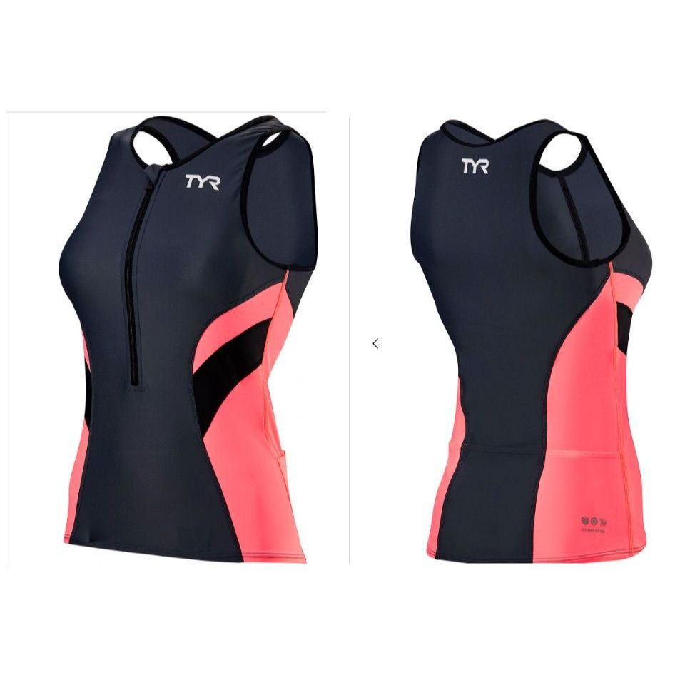 Other TYR WOMEN'S COMPETITOR SINGLET, GRAY/CORAL, Size XS Size XS / US 0-2 / IT 36-38 - 3 Thumbnail