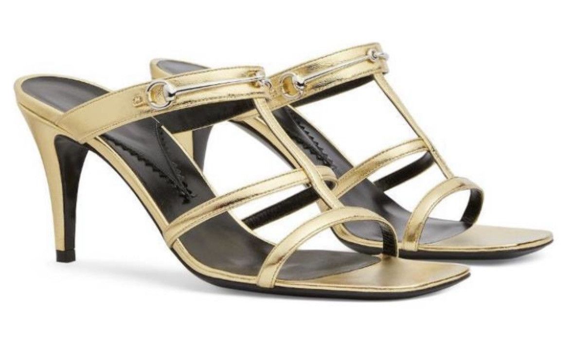 Gucci Gucci 75mm Horsebit Detail Leather Sandal Nappa Silk size 36 Size US 6 / IT 36 - 1 Thumbnail