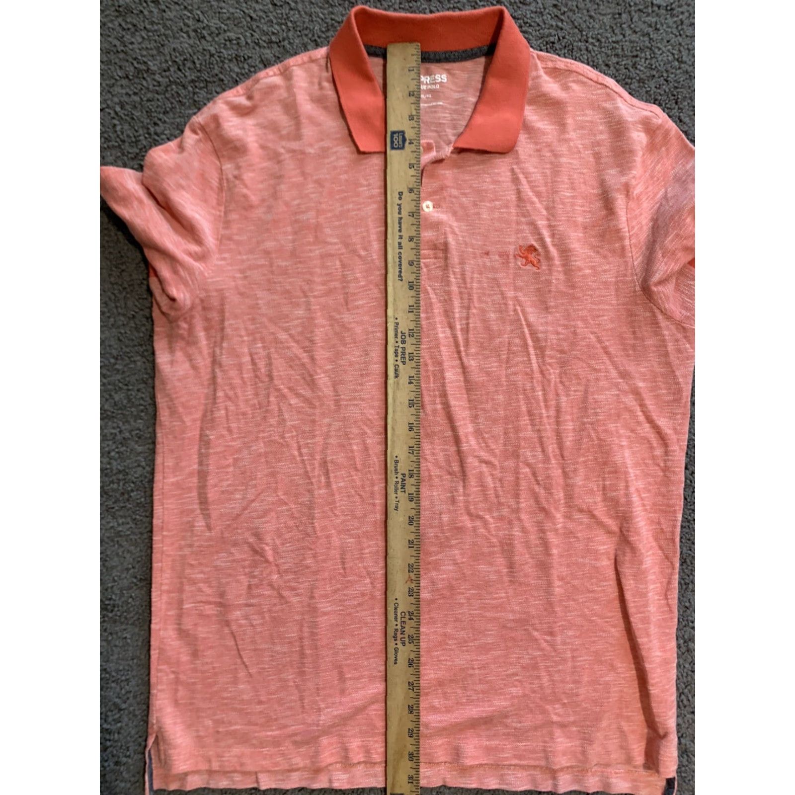 Express Express Pique Polo Mens XL Salmon Cotton Short Sleeve Classic Fit Golf Driving Size US XL / EU 56 / 4 - 6 Thumbnail