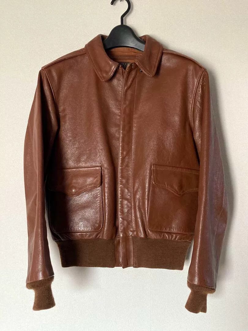 The Real McCoy's brown leather A2 jacket by The Real McCoy's Size US M / EU 48-50 / 2 - 1 Thumbnail