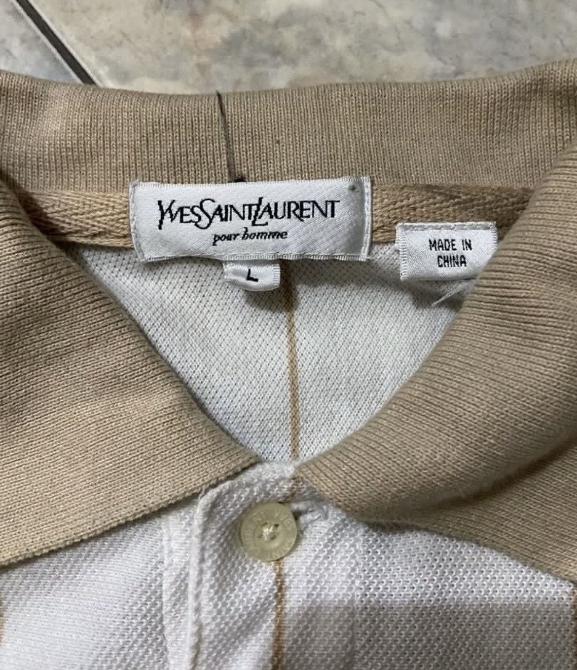 Yves Saint Laurent Vintage ‼️ Yves Saint Laurent Pour Homme Striped Polos Size US L / EU 52-54 / 3 - 3 Thumbnail