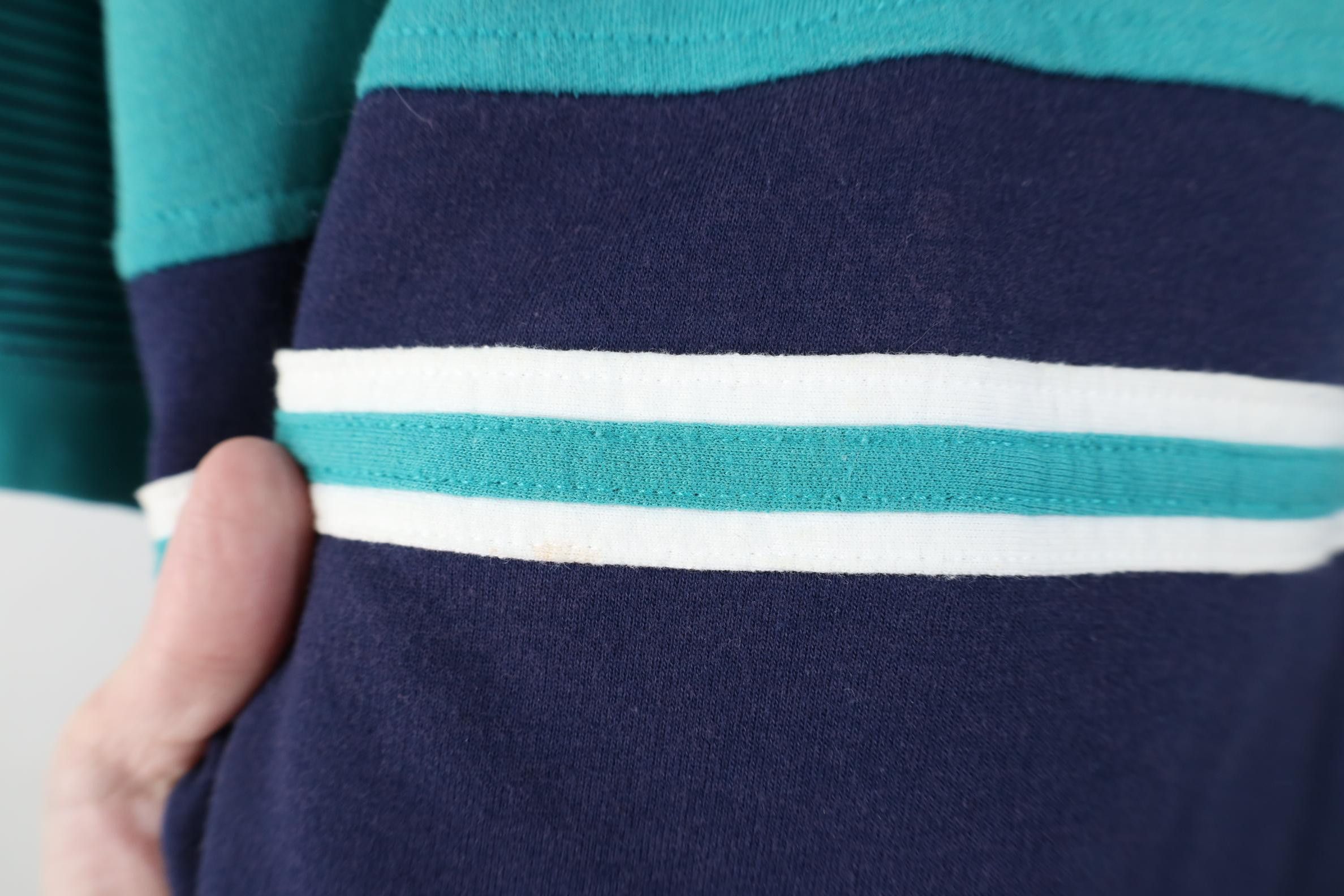 Vintage Vintage 90s Streetwear Block Pullover Polo Shirt Teal Blue Size US XL / EU 56 / 4 - 5 Thumbnail