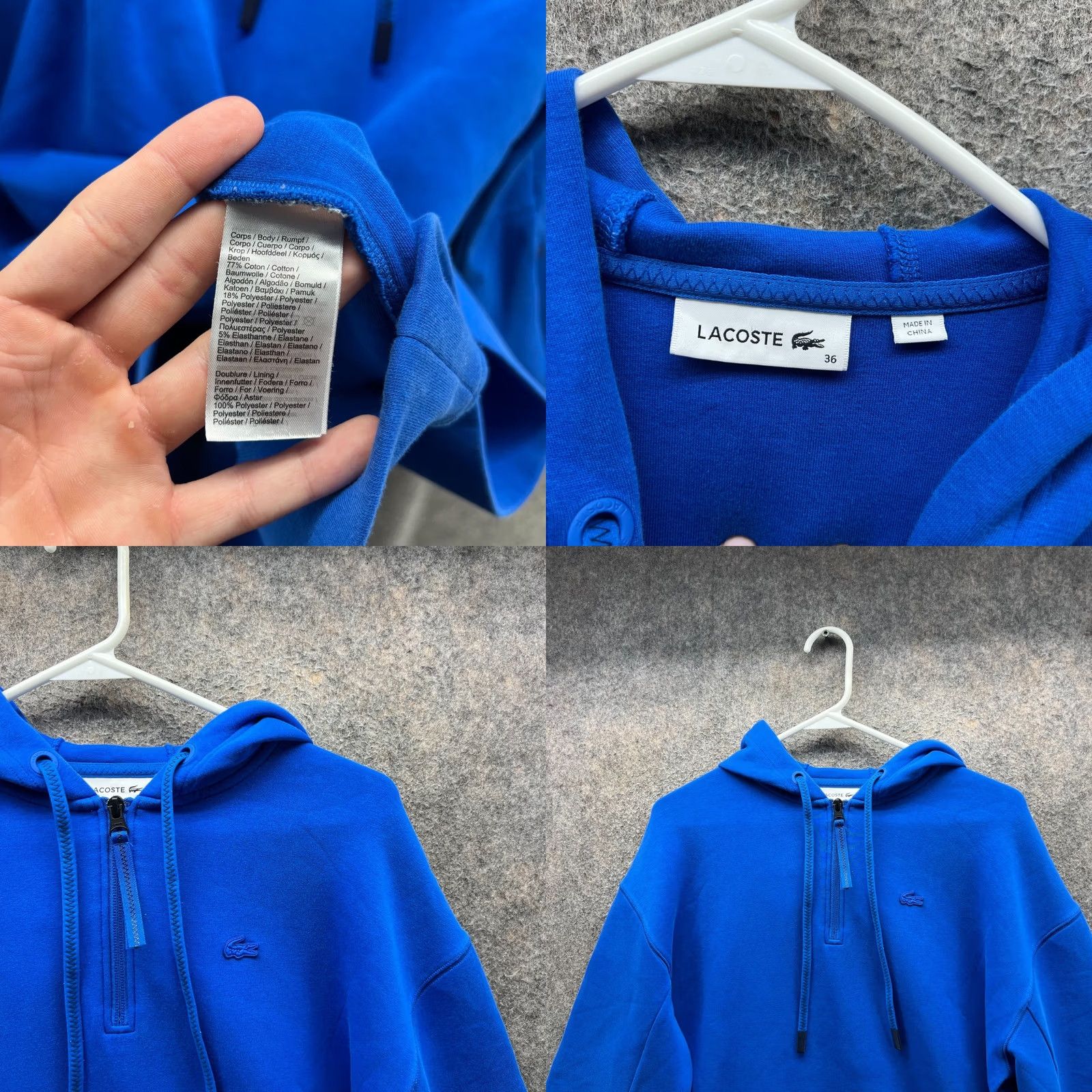 Lacoste Lacoste Sweater Dress Women 36 Royal Blue Cotton Oversized Pullover Hoodie Size XS / US 0-2 / IT 36-38 - 8 Thumbnail