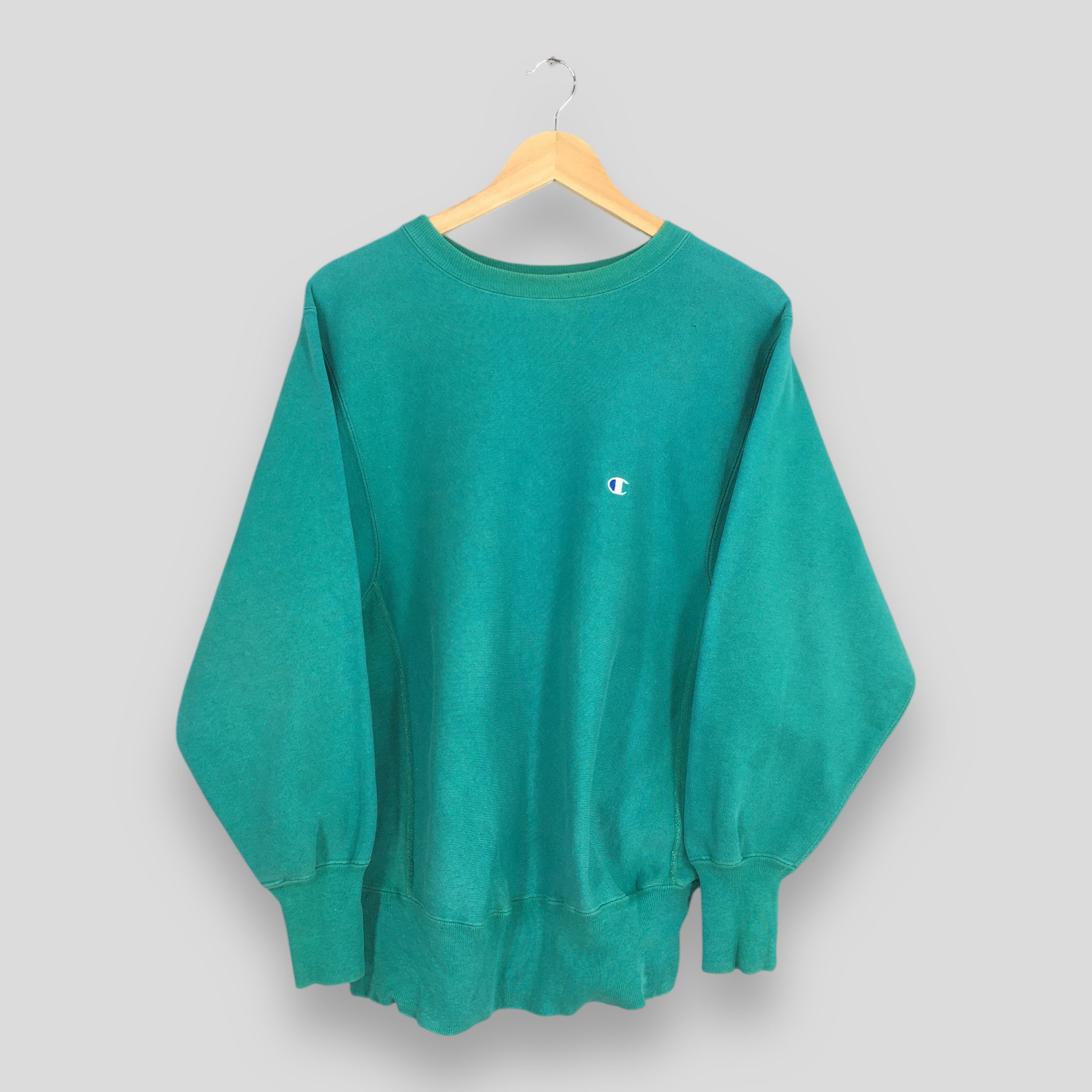 Champion × Vintage Vintage 1980s Champion Reverse Weave Green Sweatshirt Medium Size US M / EU 48-50 / 2 - 1 Thumbnail