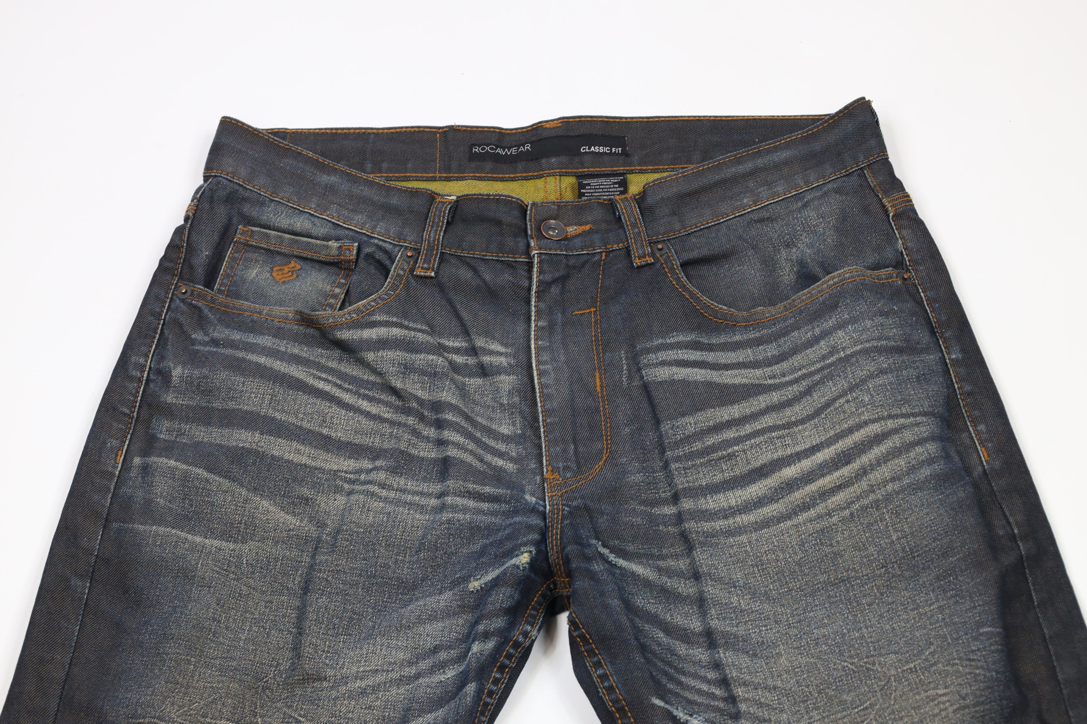 Rocawear Vintage 90s Y2K Rocawear Baggy Wide Leg Denim Jeans Hip Hop Size US 34 / EU 50 - 2 Thumbnail