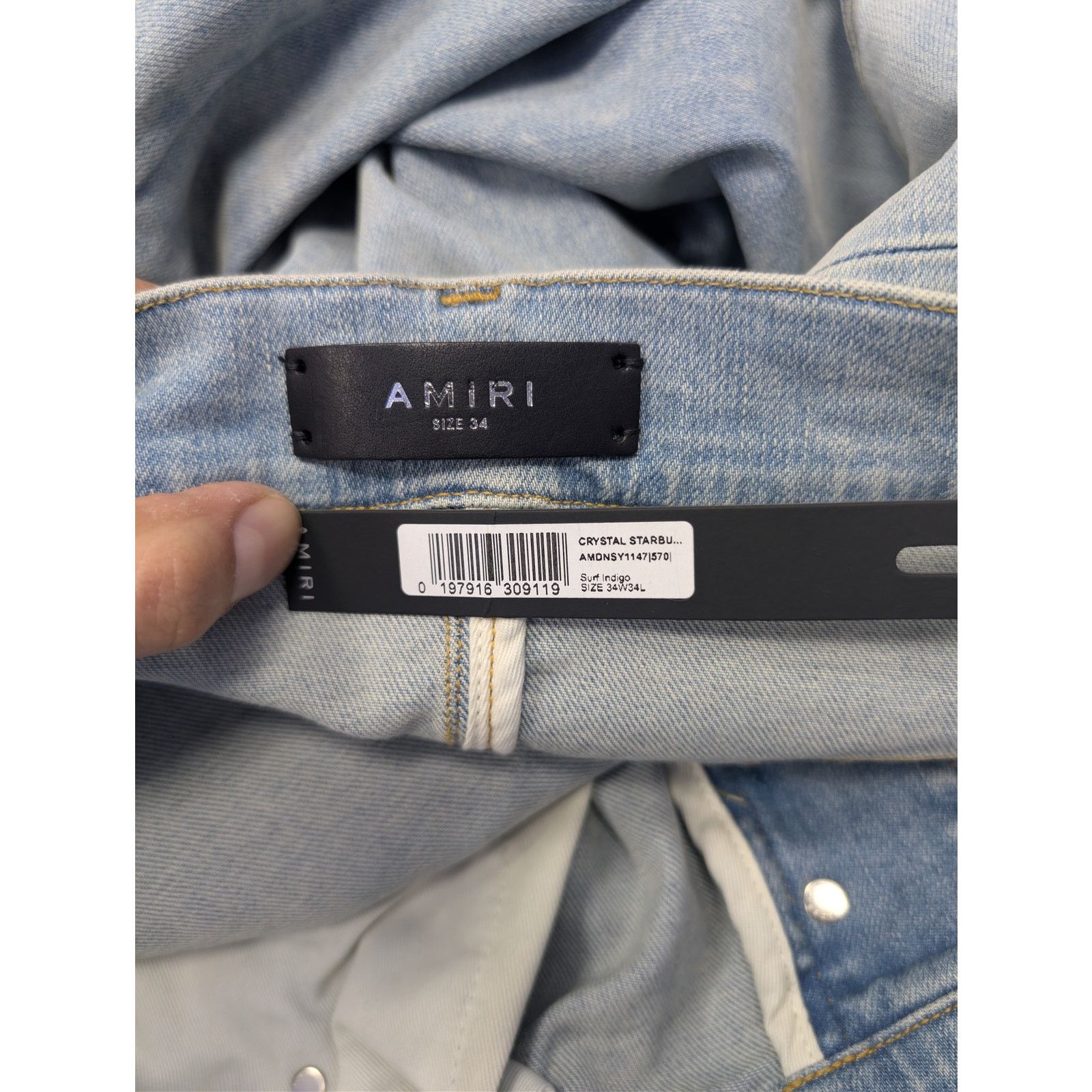 Amiri o1rshd1 Crystal Starburst MX1 Denim Jeans Surf Indigo Size US 34 / EU 50 - 23 Thumbnail