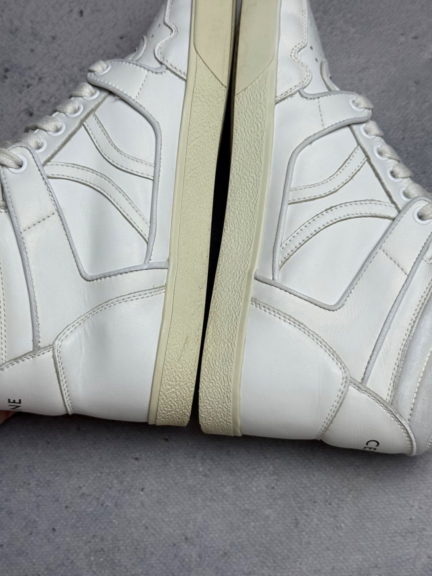 Celine Celine Break White Leather High-Top Sneakers Size 37 Luxury Size US 7 / IT 37 - 9 Thumbnail