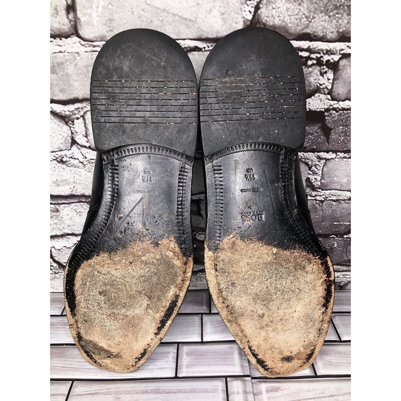 Hugo Boss HUGO BOSS Vero Cuoio Black Leather Horsebit Loafer Dress Sho Size US 11.5 / EU 44-45 - 8 Thumbnail