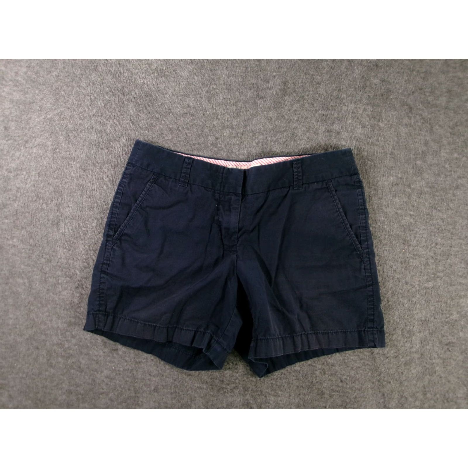 J.Crew J.CREW Chino Shorts Womens 4 Navy Cotton Casual Mid Rise Everyday Size 27" / US 4 / IT 40 - 2 Thumbnail
