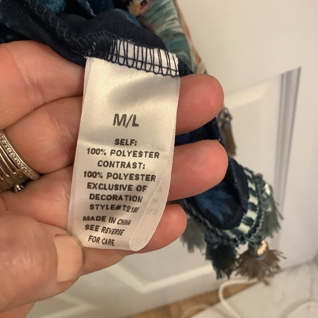 Anthropologie Women's See and Be Seen Floral Kimono M/L Blue Green Size L / US 10 / IT 46 - 8 Thumbnail