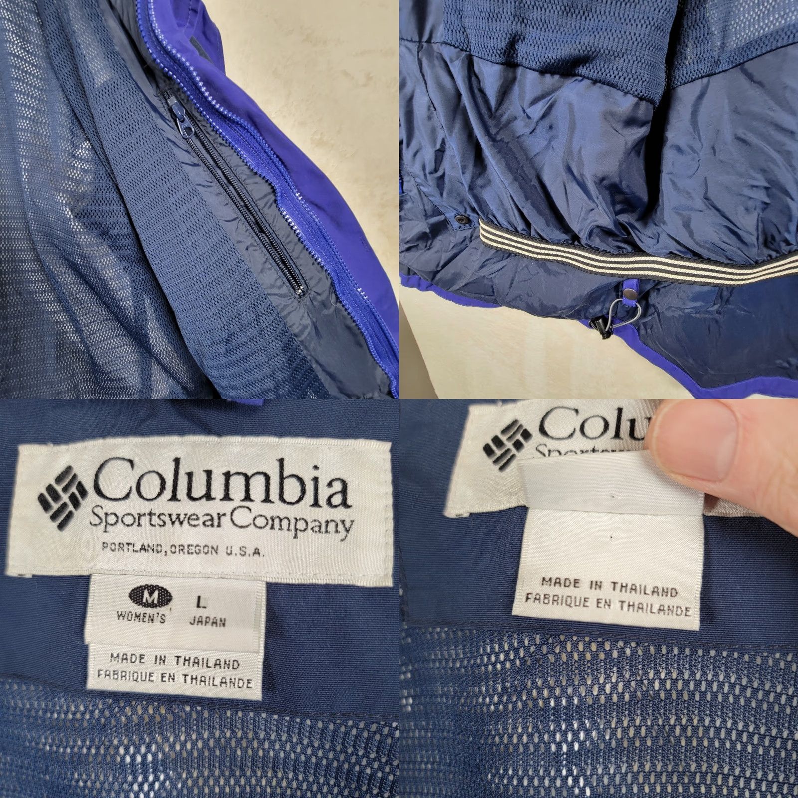 Vintage Columbia Titanium Womens Jacket L Omnitech Waterproof Blue Black Zip Hooded Pockets Size L / US 10 / IT 46 - 10 Thumbnail