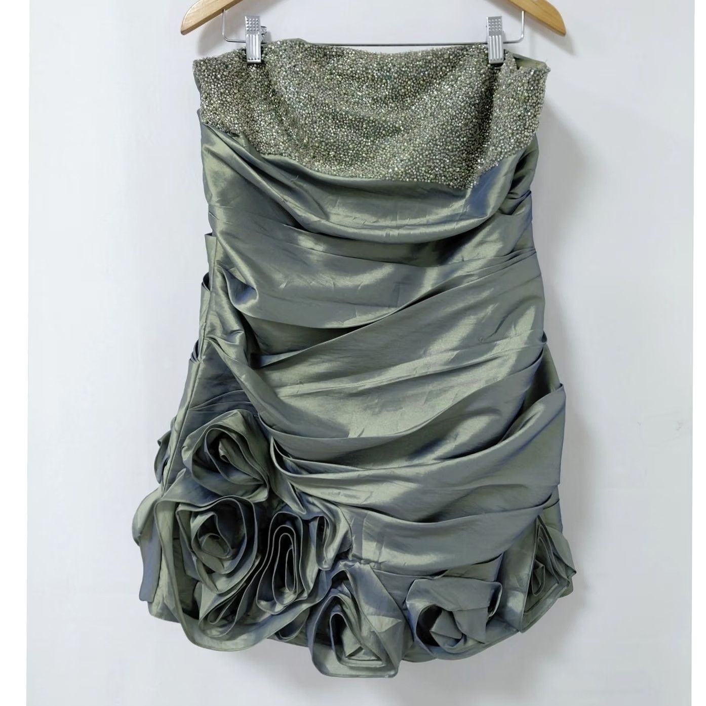 Olive blush prom Olive Solid Beaded Strapless Short Dress 16 Women's Sleeveless Zipper Dry Clean Only Size 38" / US 16 / IT 52 - 2 Thumbnail