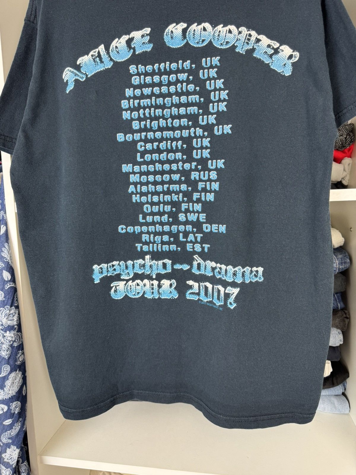 Band Tees Alice Cooper Psycho Drama Tour 2007 Distressed T-shirt Size US L / EU 52-54 / 3 - 23 Thumbnail