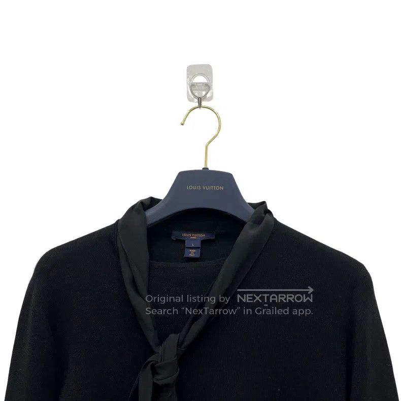 Louis Vuitton Louis Vuitton Black knit silk ribbon long sleeves Size US L / EU 52-54 / 3 - 3 Thumbnail
