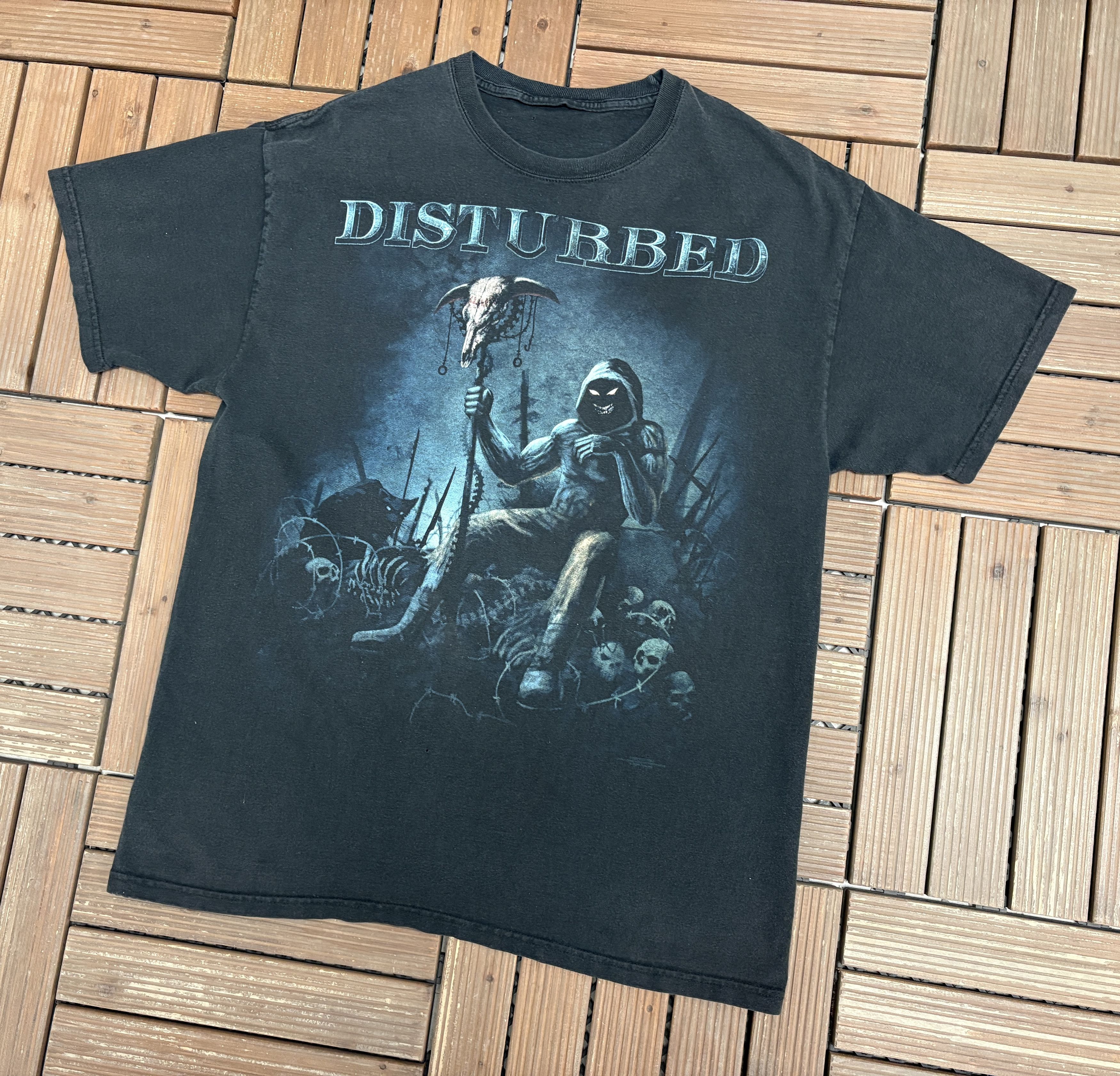 Vintage Disturbed Band Vintage Y2K Black T-Shirt Tee Size US L / EU 52-54 / 3 - 3 Thumbnail